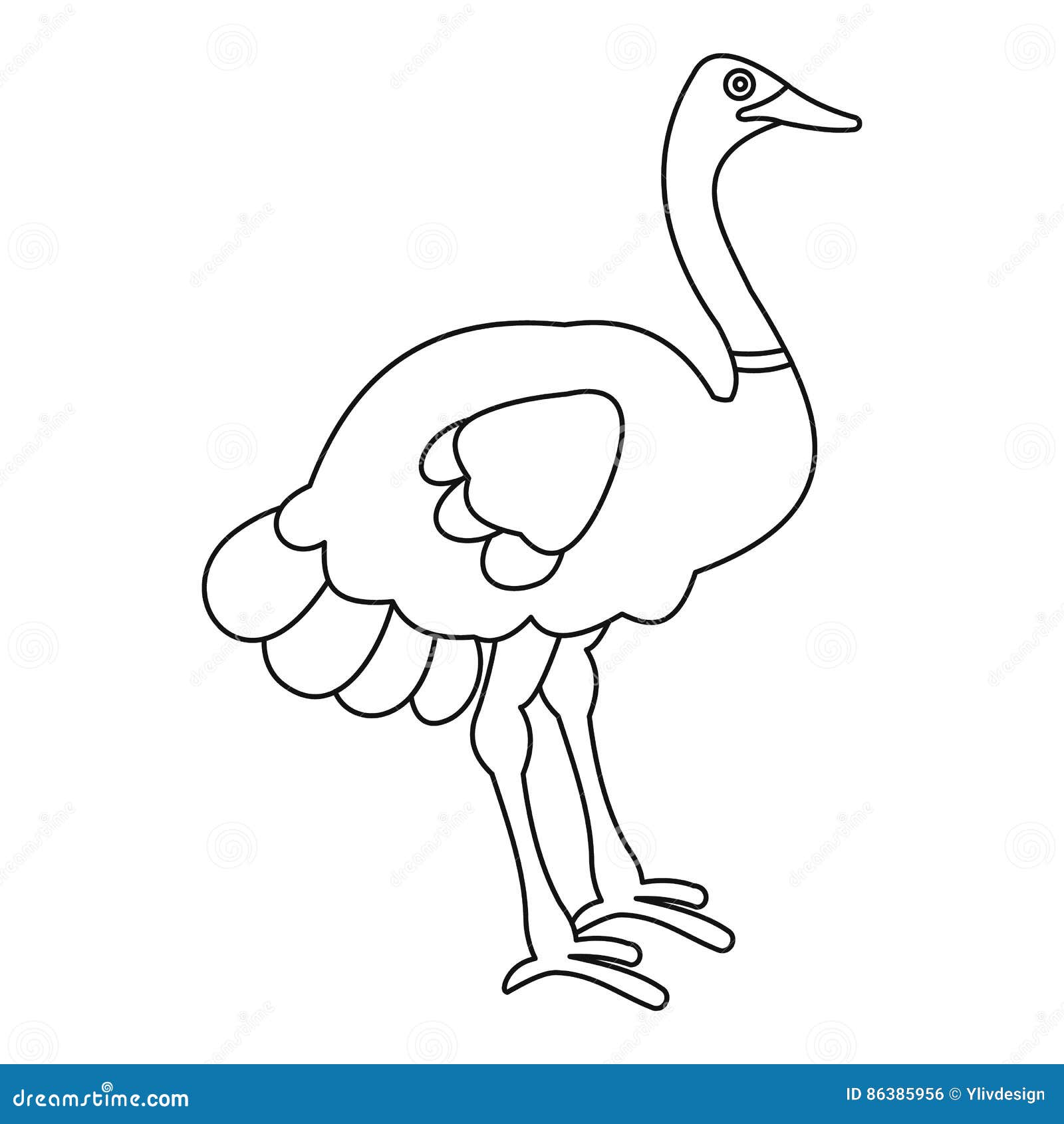 Ostrich Icon, Outline Style Stock Vector - Illustration of farm, vector