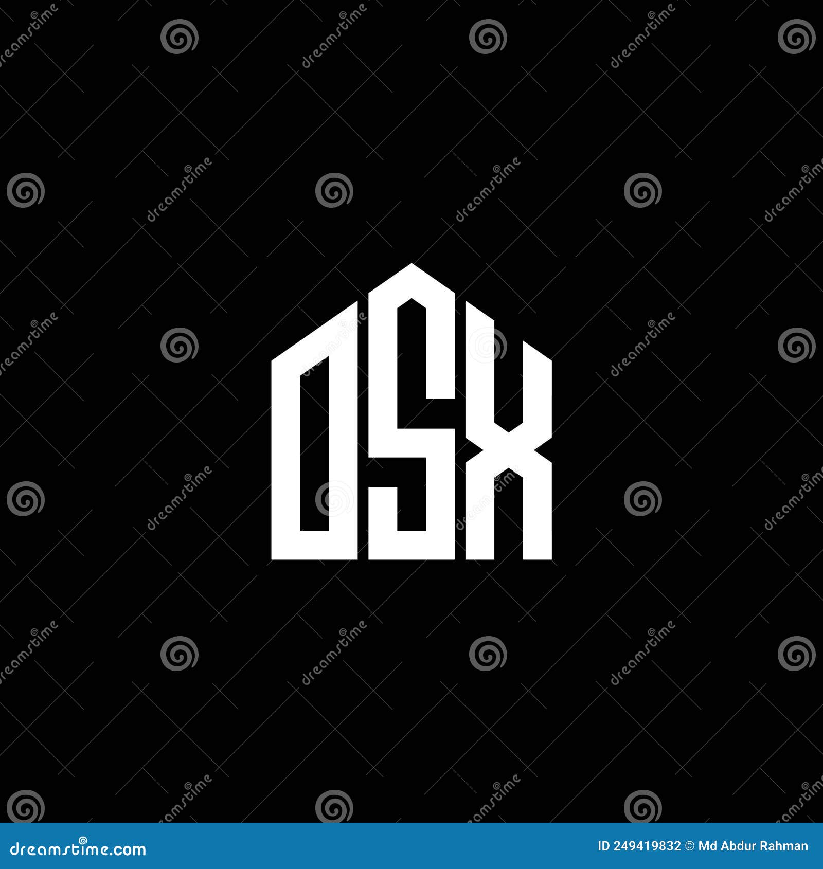 osx letter logo  on black background. osx creative initials letter logo concept. osx letter 