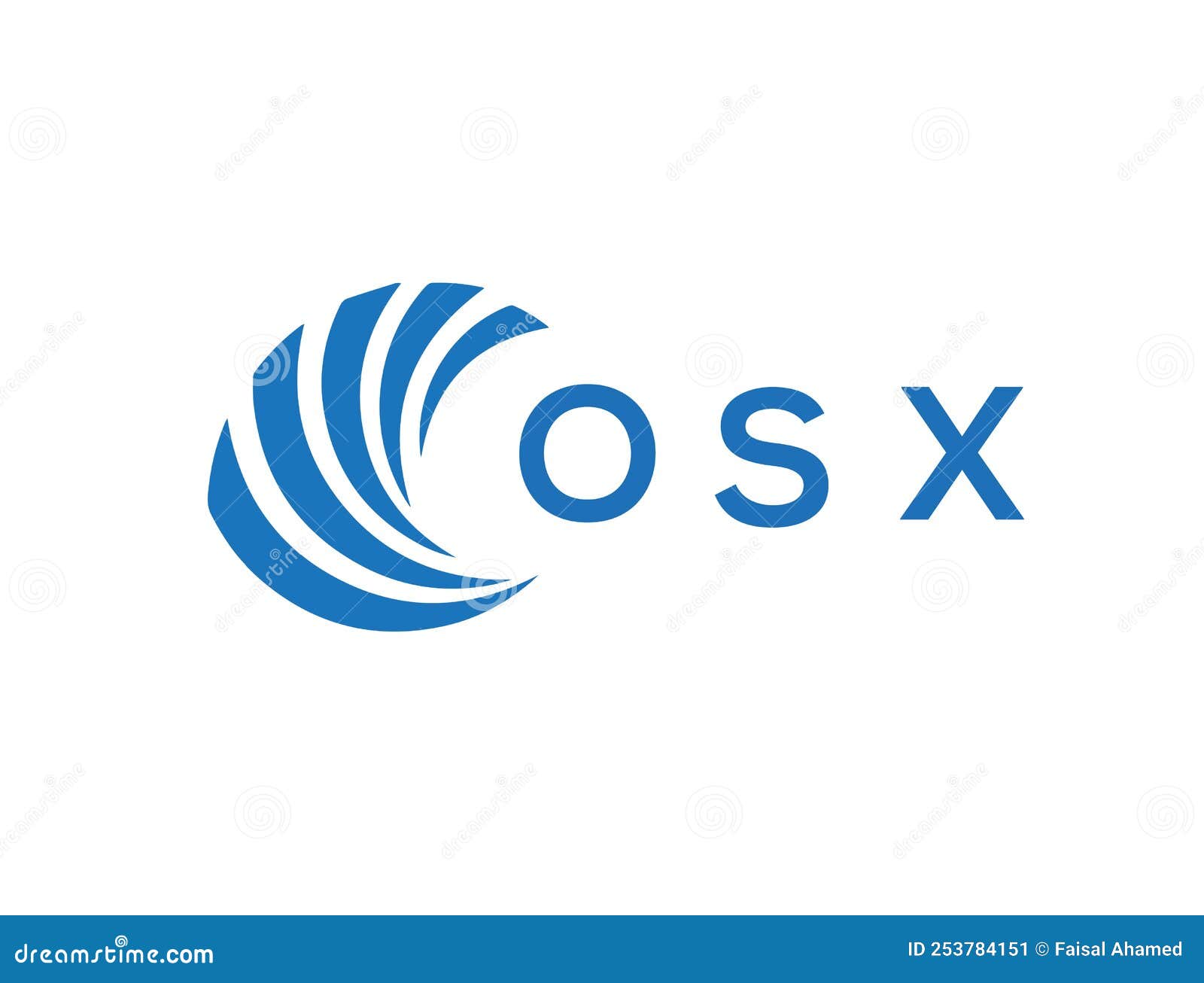 osx letter logo  on white background. osx creative circle letter logo concept