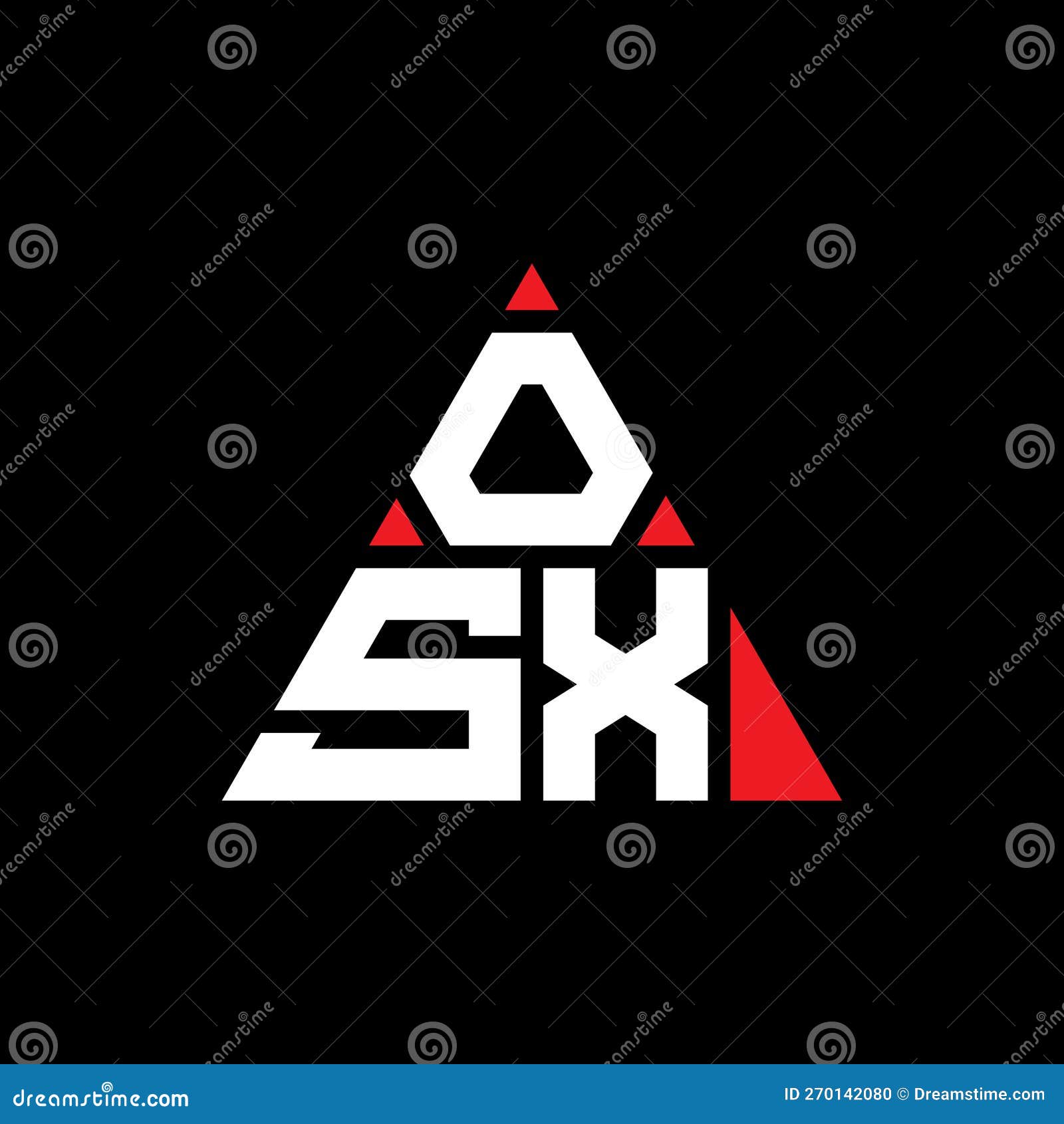 osx triangle letter logo  with triangle . osx triangle logo  monogram. osx triangle  logo template with red