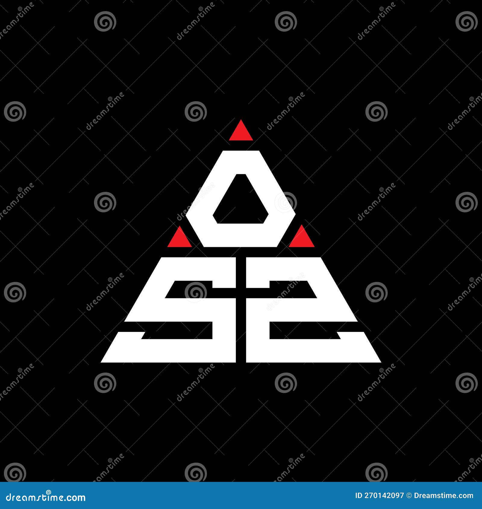 osz triangle letter logo  with triangle . osz triangle logo  monogram. osz triangle  logo template with red