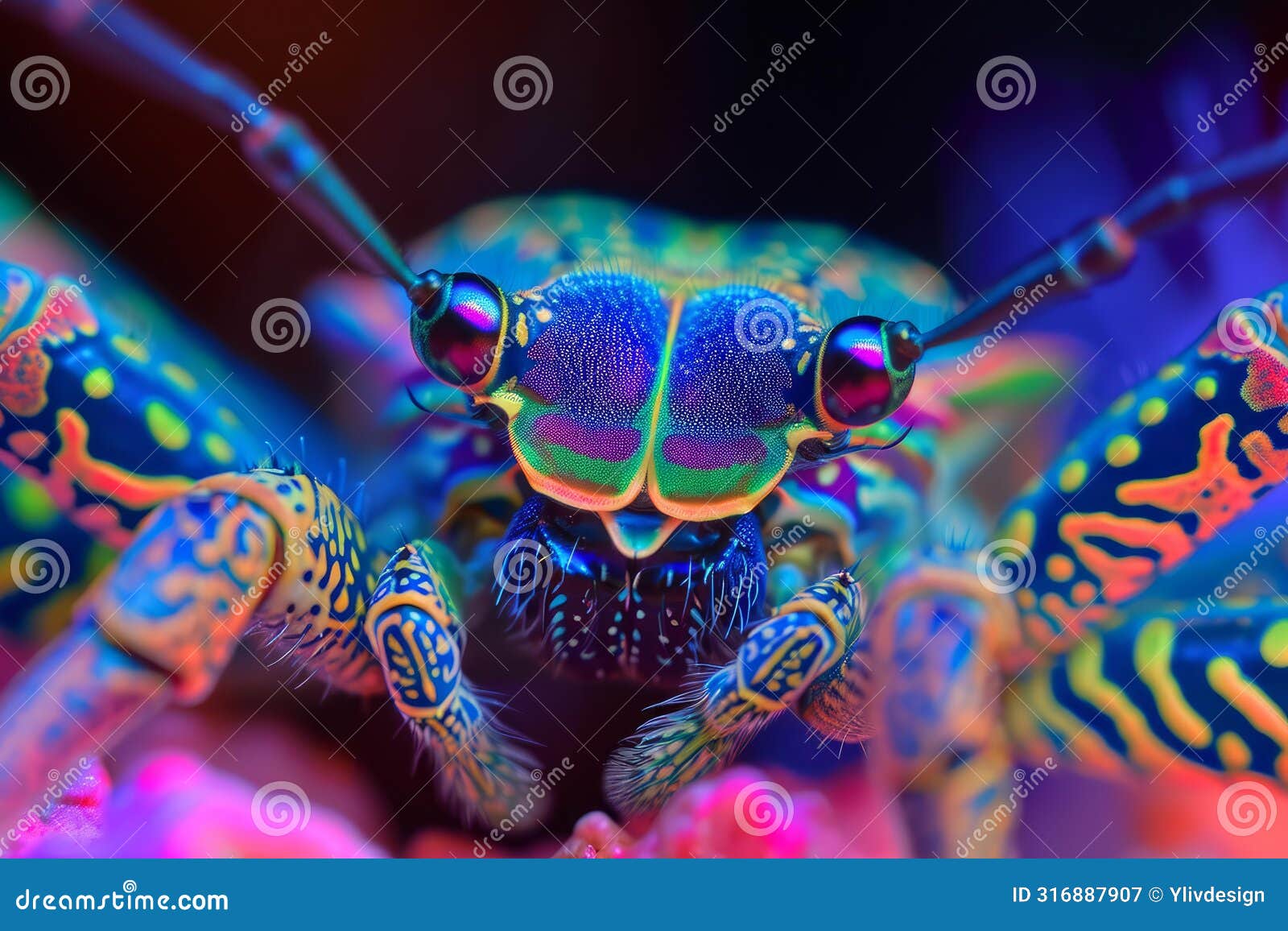 otherworldly arthropod antient neon image. generate ai