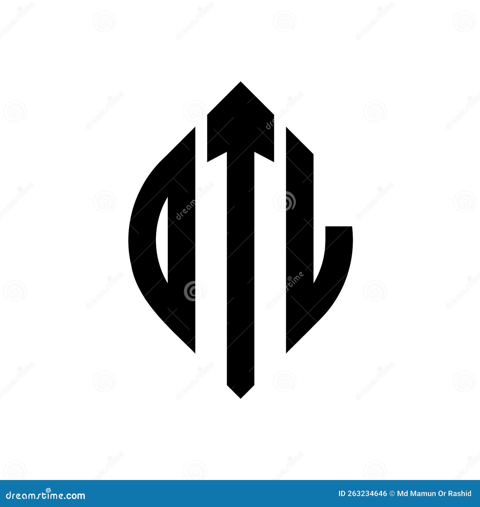 otl circle letter logo  with circle and ellipse . otl ellipse letters with typographic style. the three initials form a