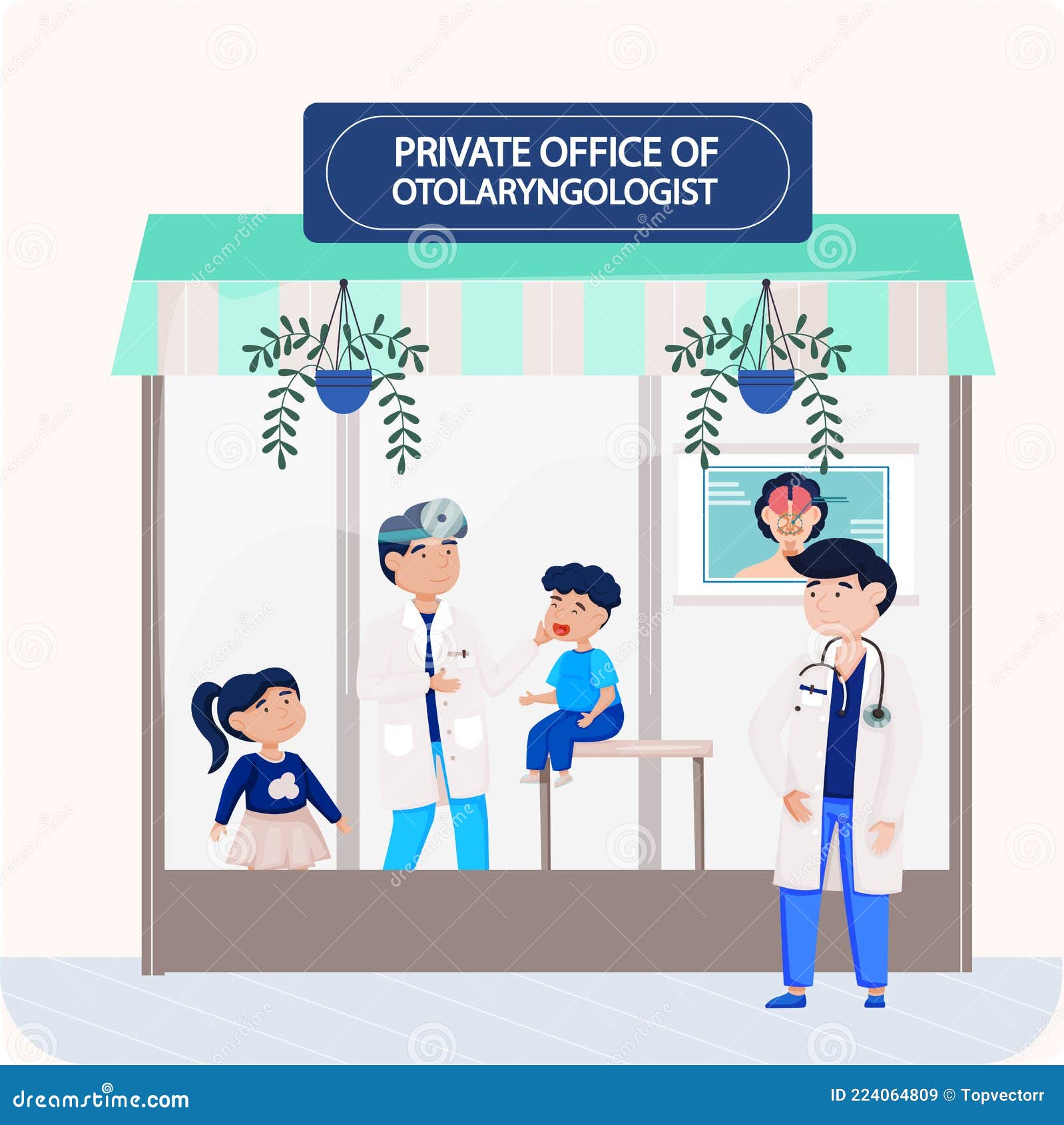 otology doctor with patient. otorhinolaryngology healthcare medicine or otolaryngology diseases