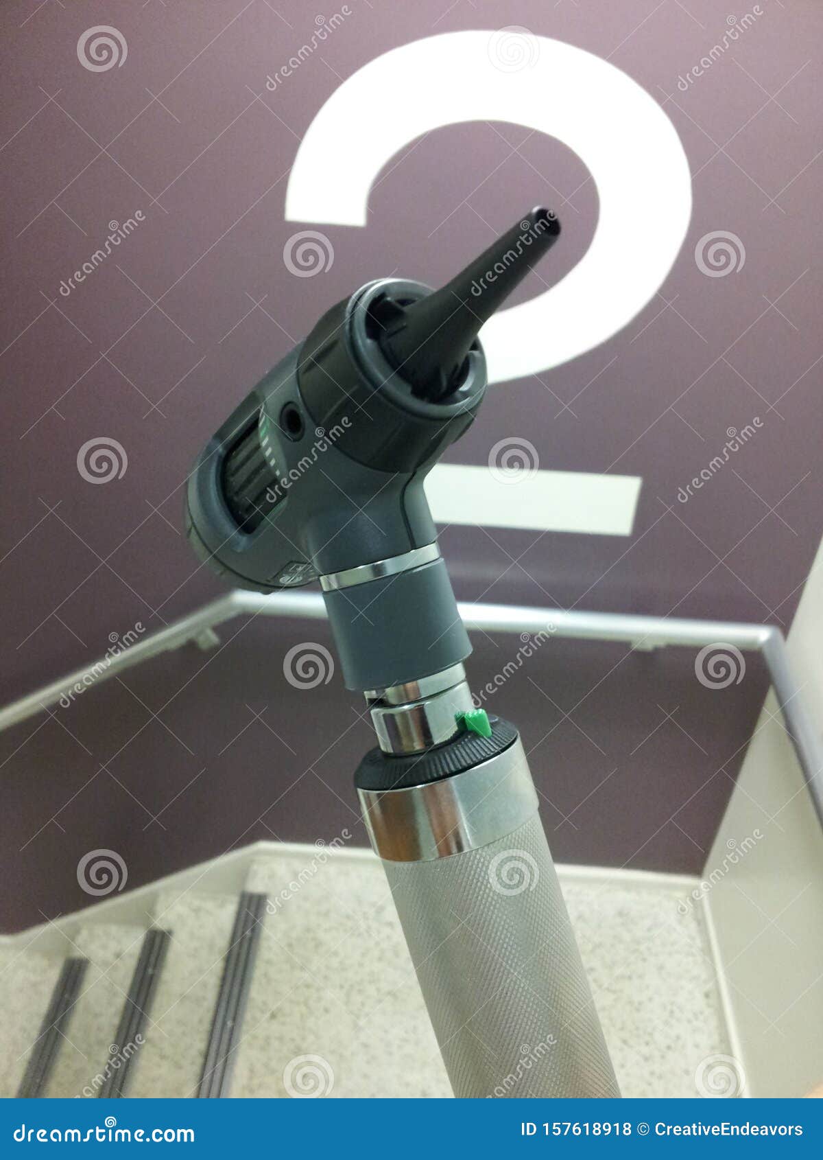 Otoscope with Ear Cone and Battery Handle Stock Photo Image of