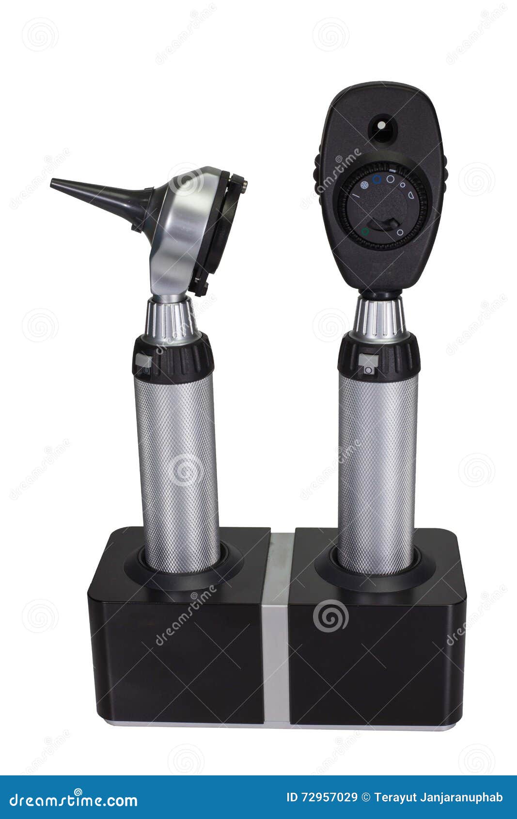 Otoscopio y oftalmoscopio imagen de archivo. Imagen de instrumento