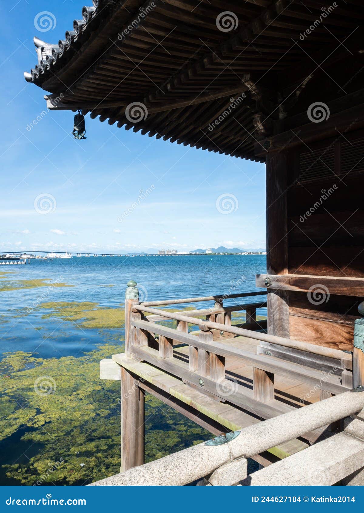 Ukimido Pavilion on the Shores of Lake Biwa One of the Eight Views of ...