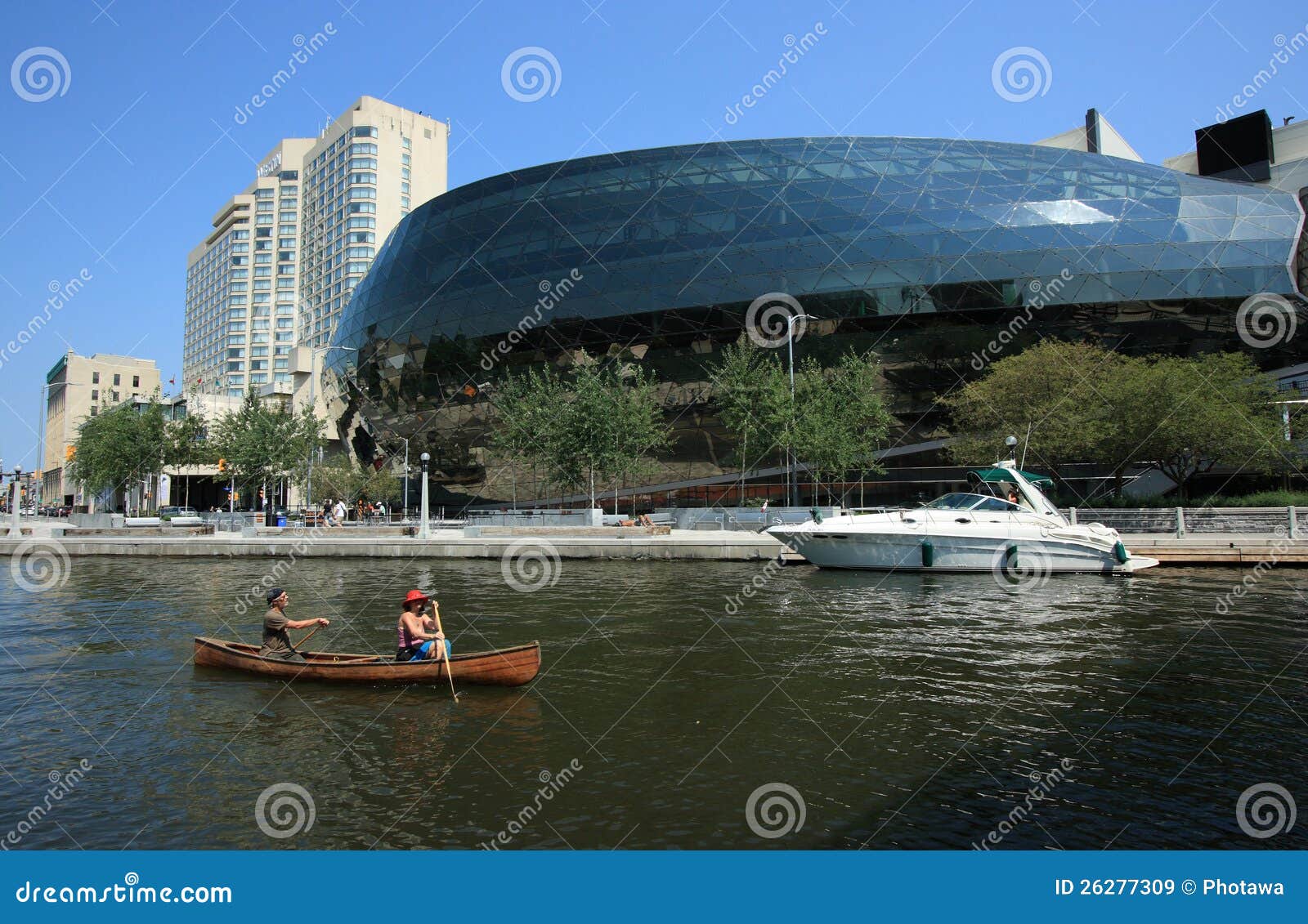 Ottawa Convention Centre and Canoe Editorial Stock Image Image of