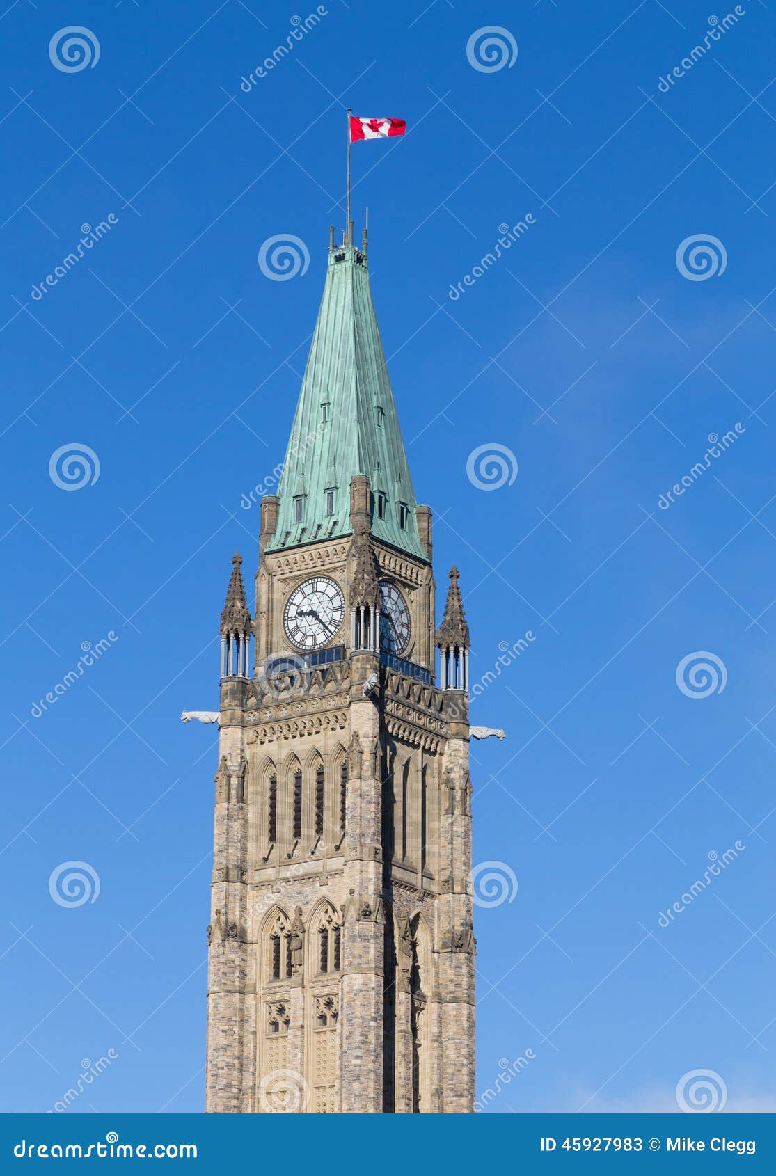 Ottawa Parliament Clock Tower Stock Image Image of blue, distant