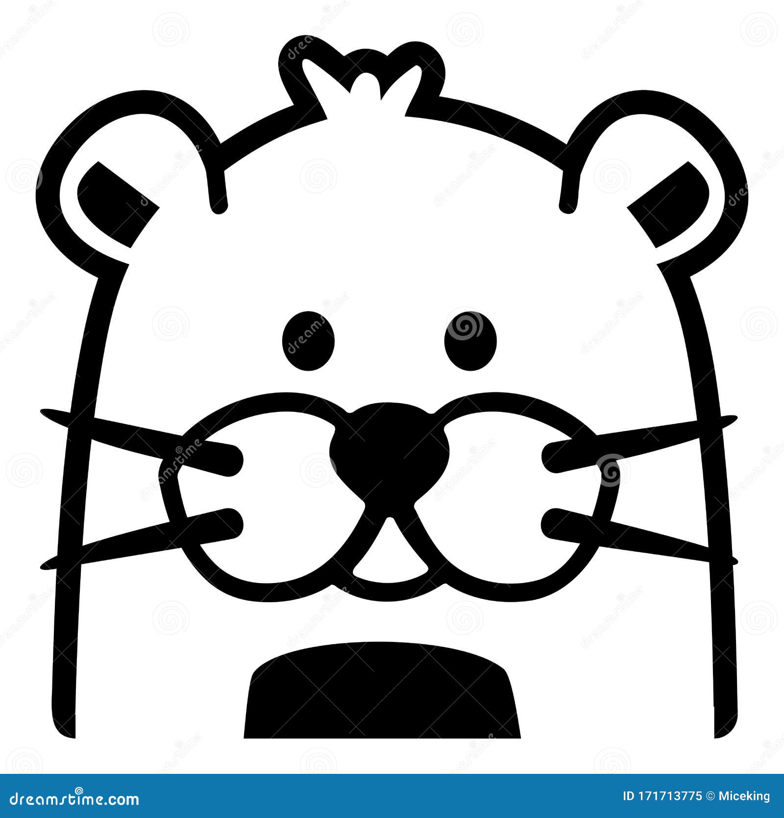 Otter head black white stock vector. Illustration of isolated 171713775