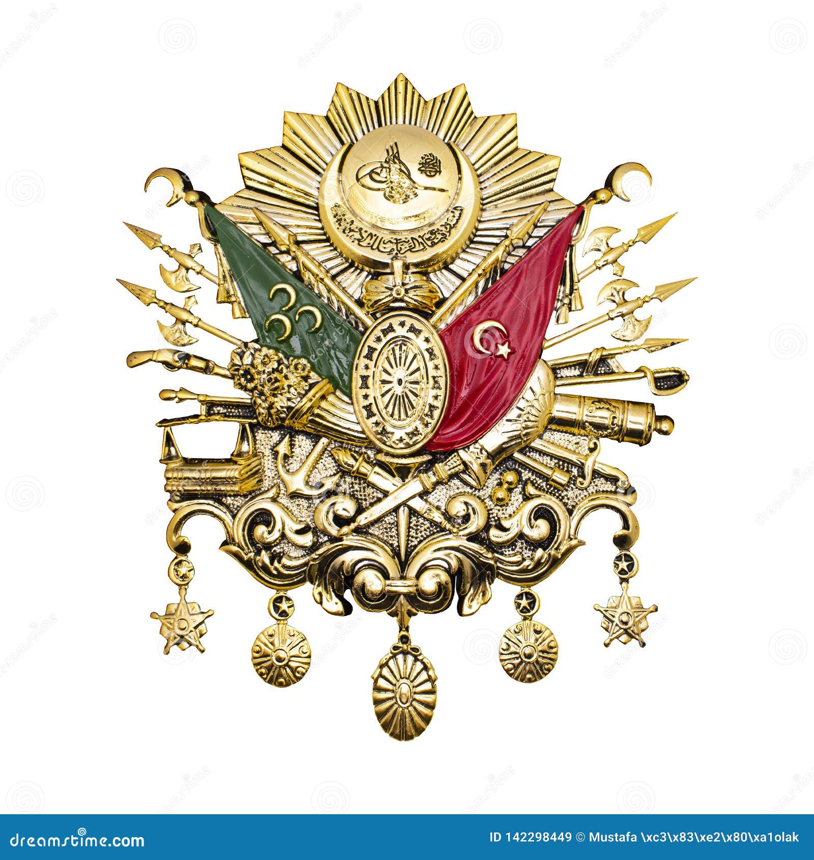 ottoman empire emblem. golden-leaf ottoman empire emblem.
