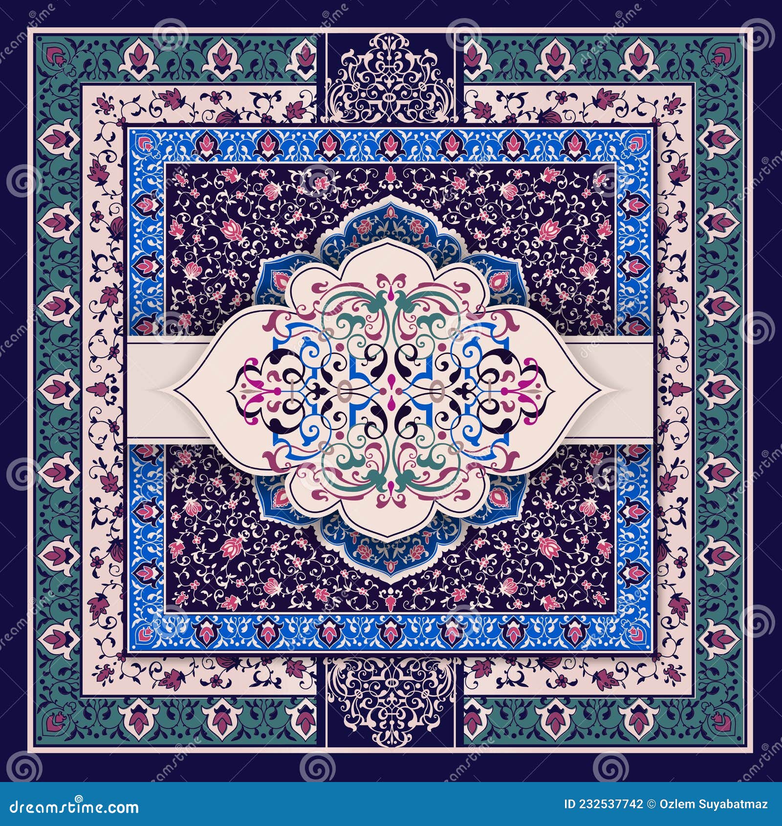 ottoman motif colorful scarf 