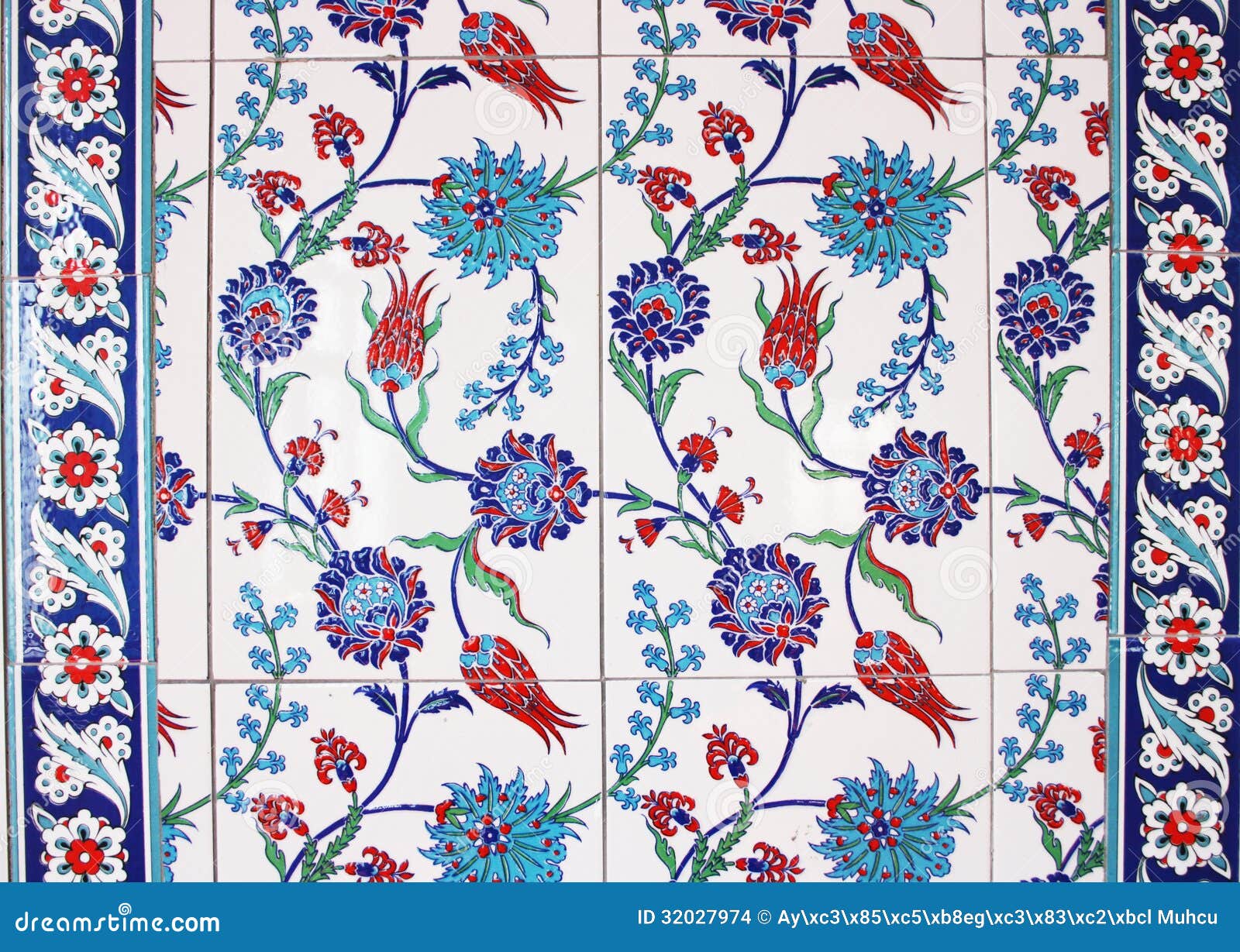 Ottoman Wall Tiles stock photo. Image of fabric, flower 32027974