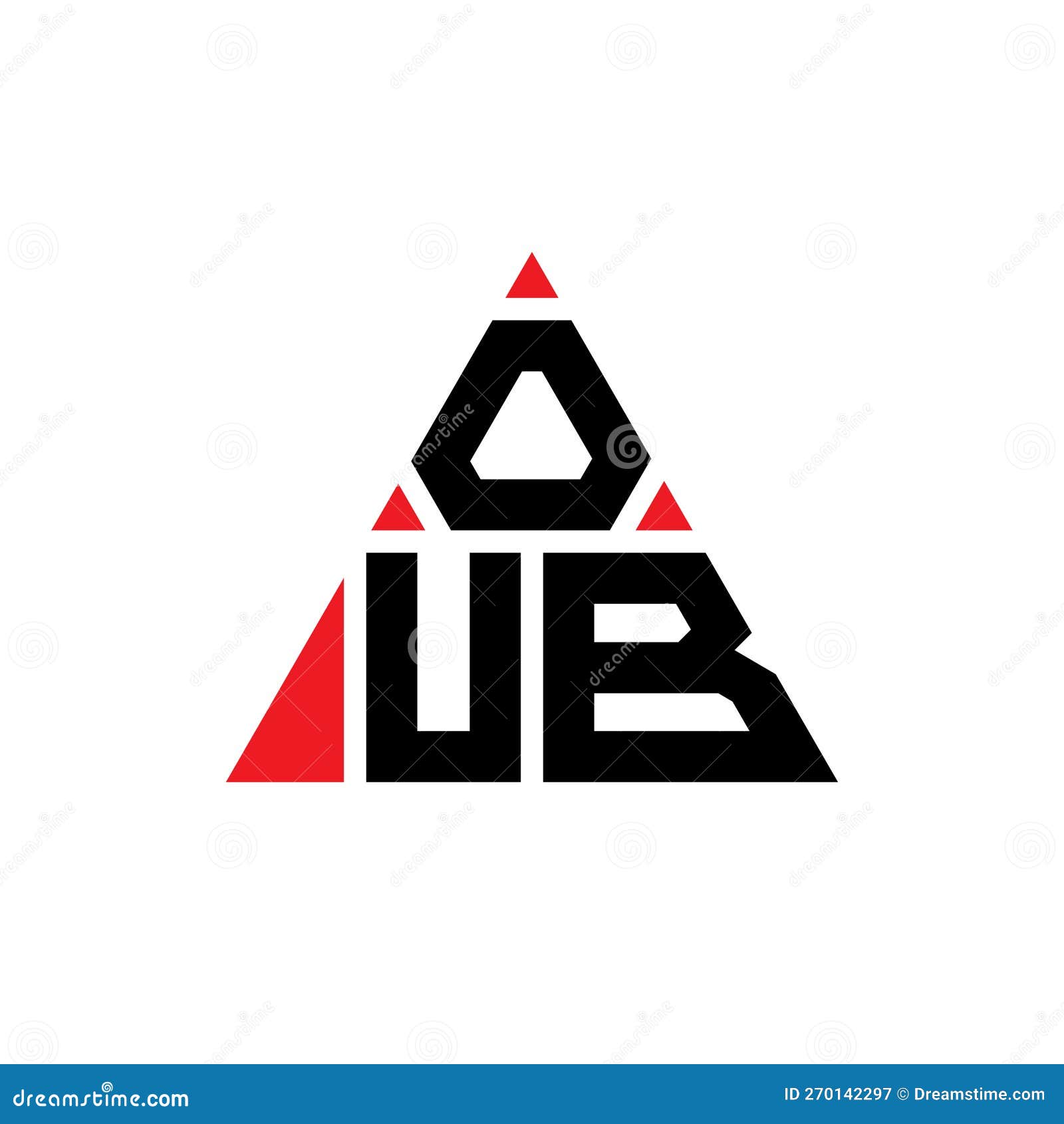oub triangle letter logo  with triangle . oub triangle logo  monogram. oub triangle  logo template with red