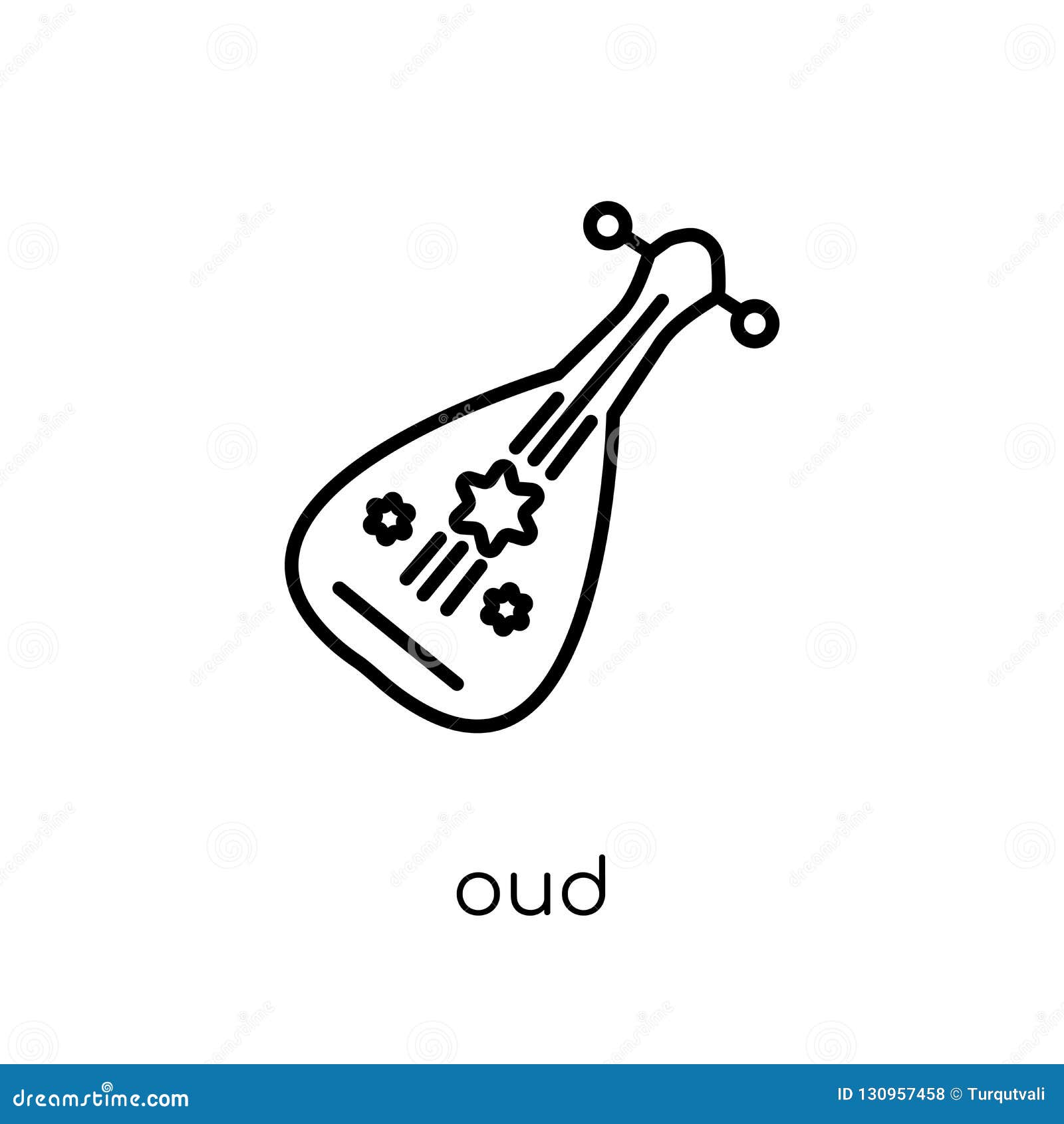 Oud Icon. Trendy Modern Flat Linear Vector Oud Icon on White Background