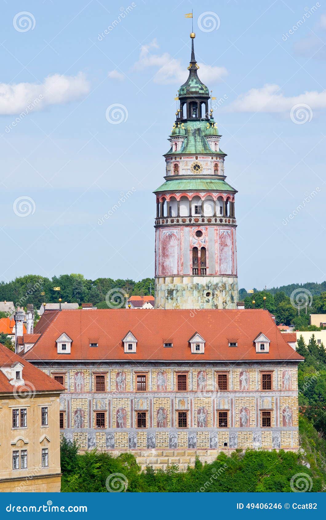 Oud Kasteel in Cesky Krumov, Tsjechische Republiek Stock Foto Image