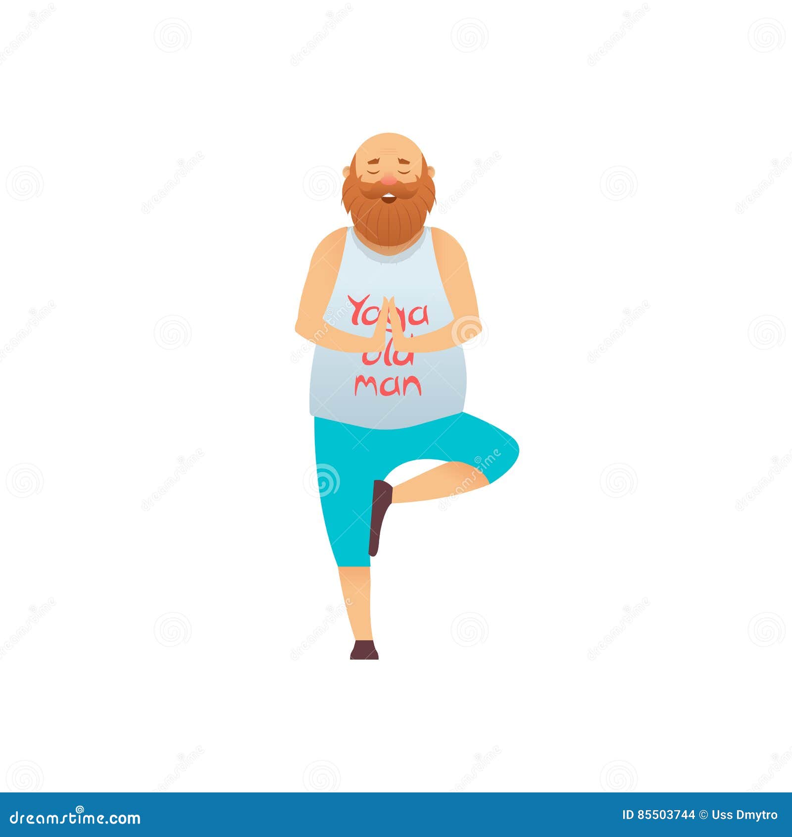 Oude Mens Het Praktizeren Yoga Vector Illustratie - Illustration of ...