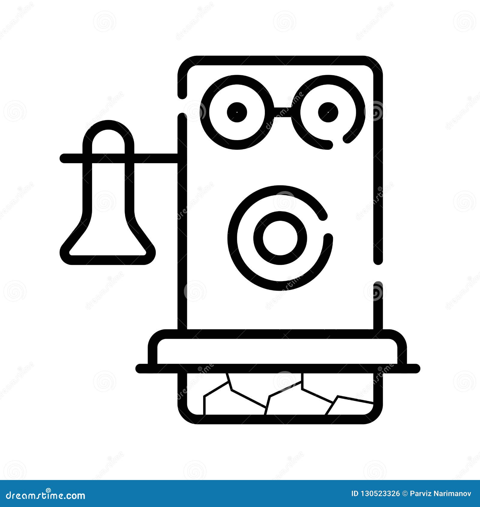 Oude retro telefoon. Old retro telephone icon vector