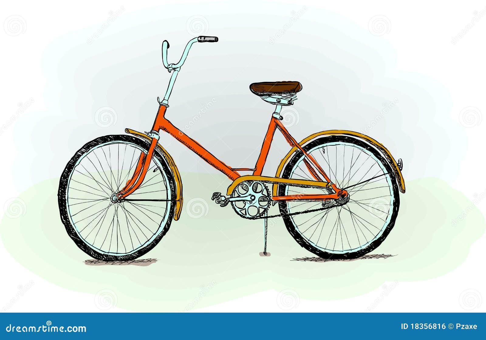 Gaan wandelen Schrikken element Ouderwetse Fiets - Illustratie Vector Illustratie - Illustration of cyclus,  ketting: 18356816