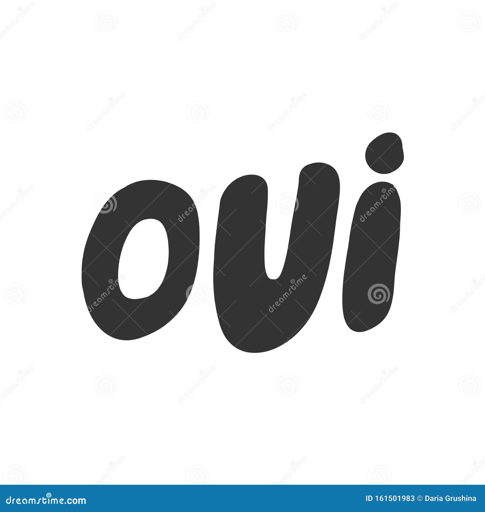 Oui French Language Mean Yes Vector Stock Vector (Royalty Free) 2351699841