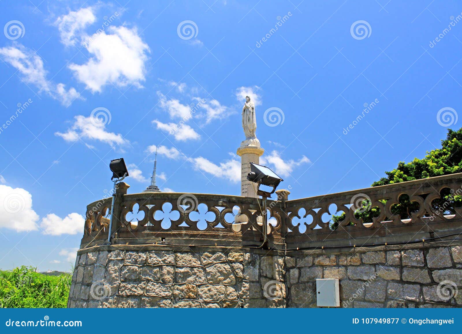 statue in our lady of penha chapel, macau, china