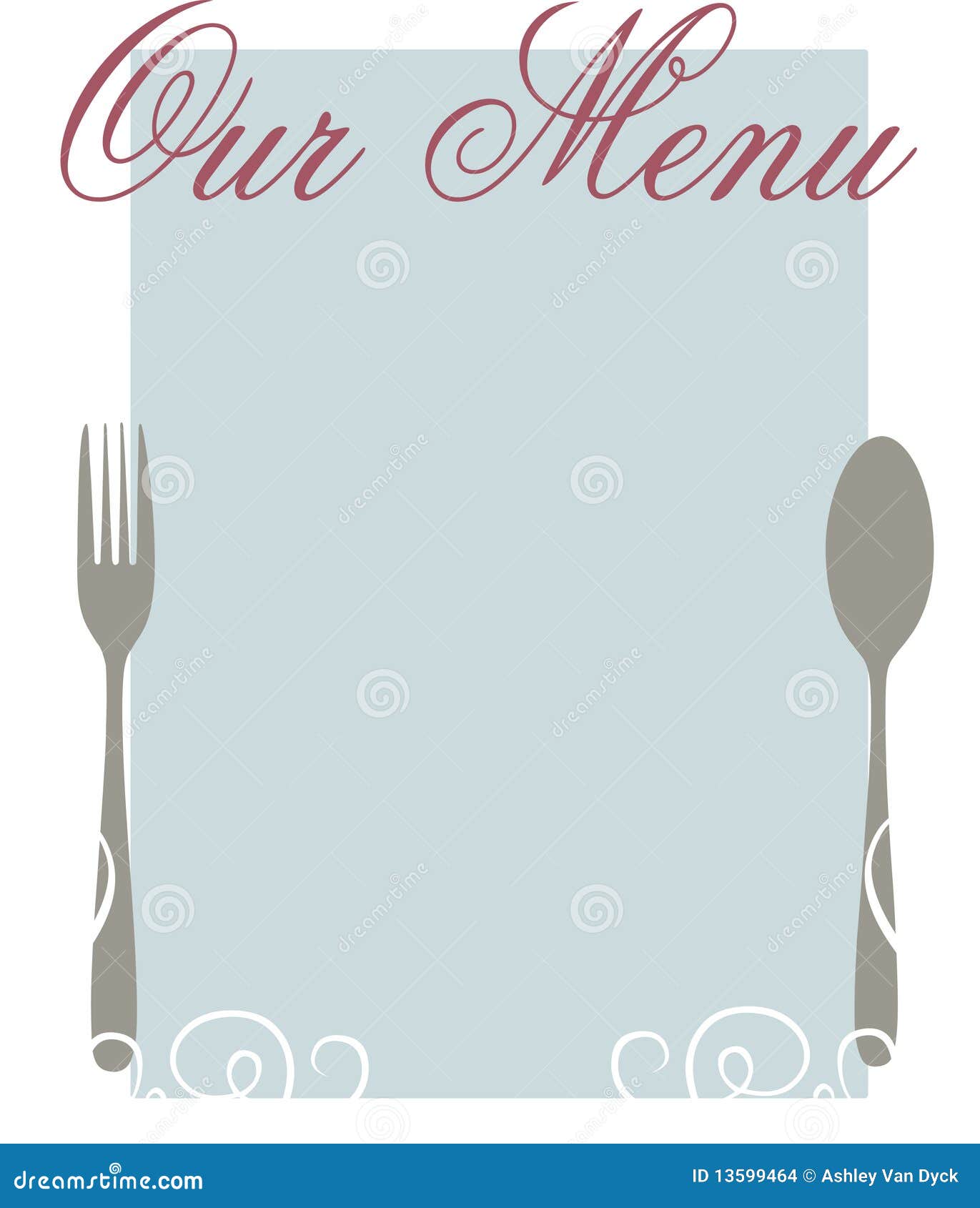 Our Menu stock vector. Illustration of food, light, menu - 23 With Regard To Empty Menu Template