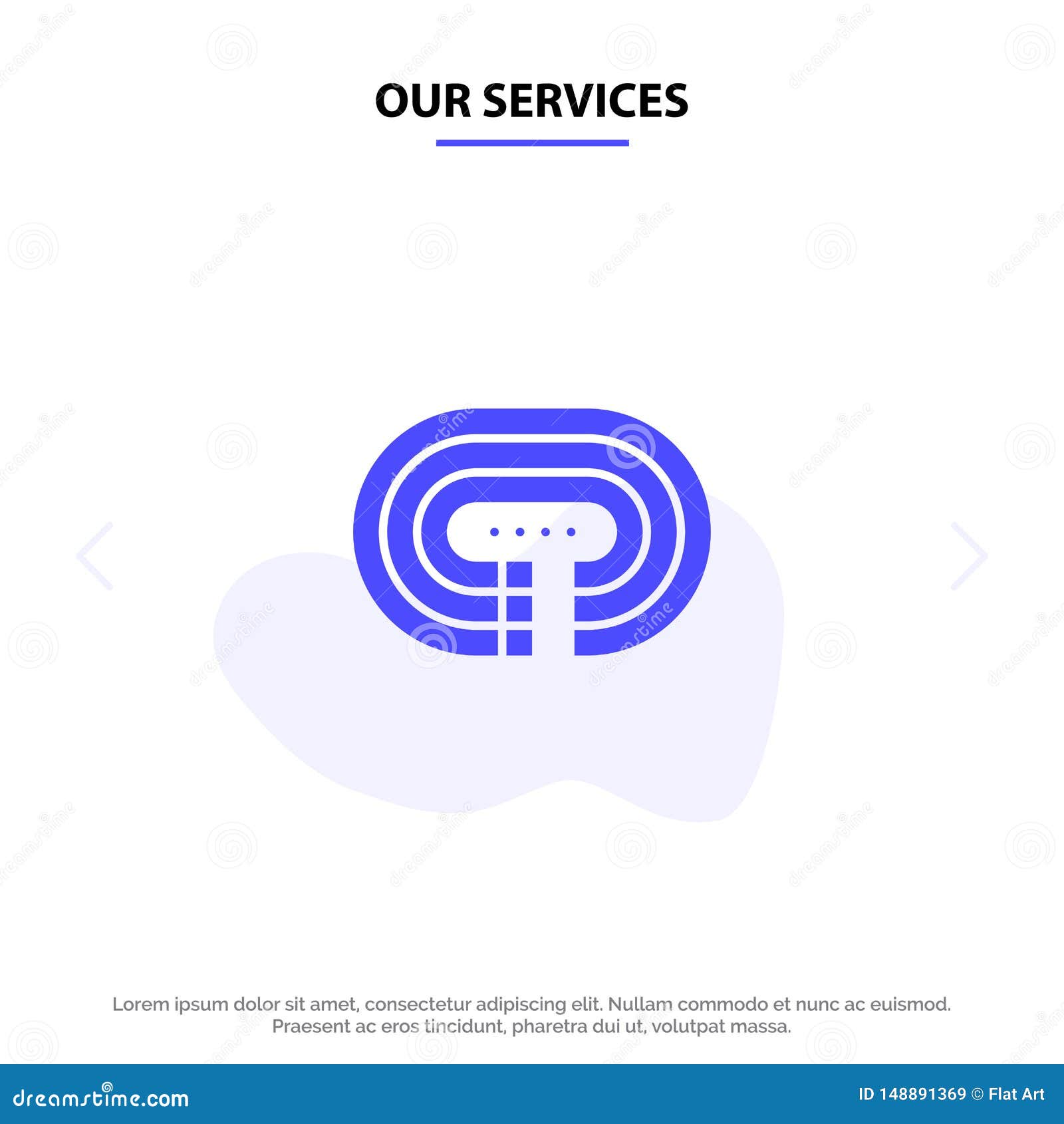 our services running, stadium, surface, track solid glyph icon web card template
