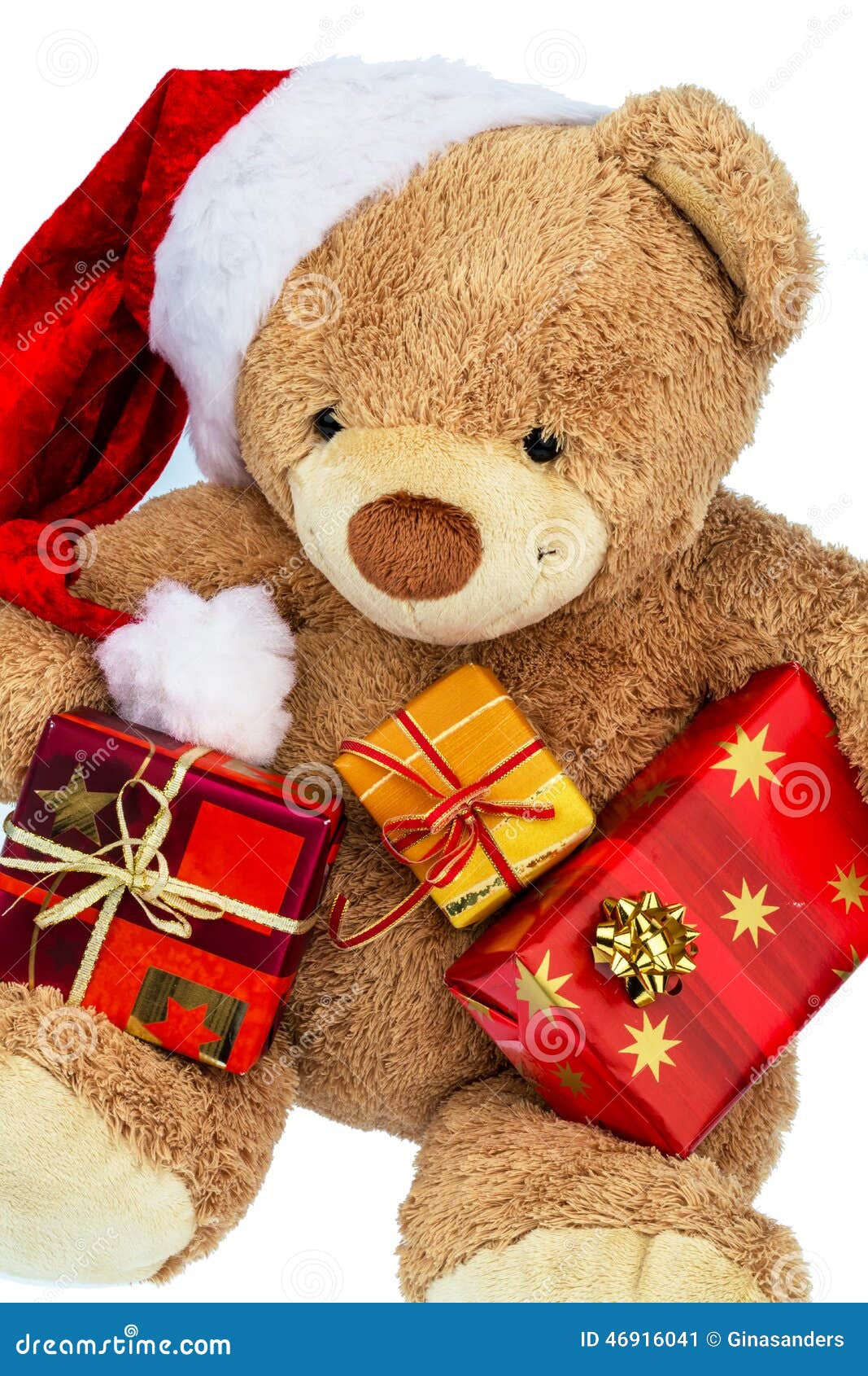 Ours De Nounours Avec Des Cadeaux De Noël Image stock - Image du nounours,  commerce: 46916041