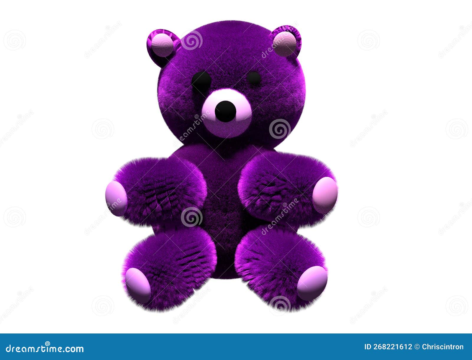 Ours En Peluche Moelleux En Magenta Tons Doux Design 3d