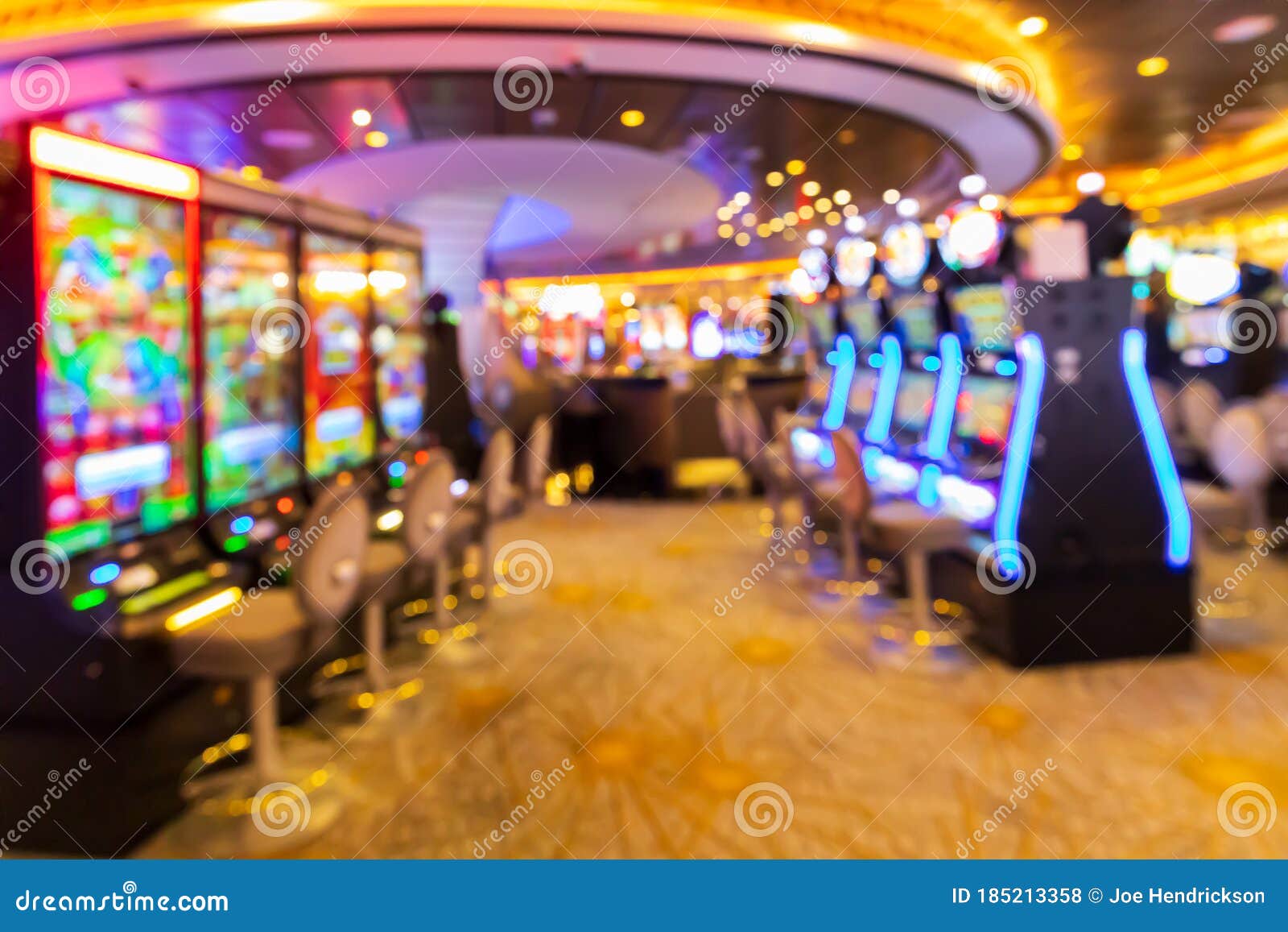 Out of Focus / Blurred Slot Machines in a Casino. Stock Photo - Image of  color, hobby: 185213358