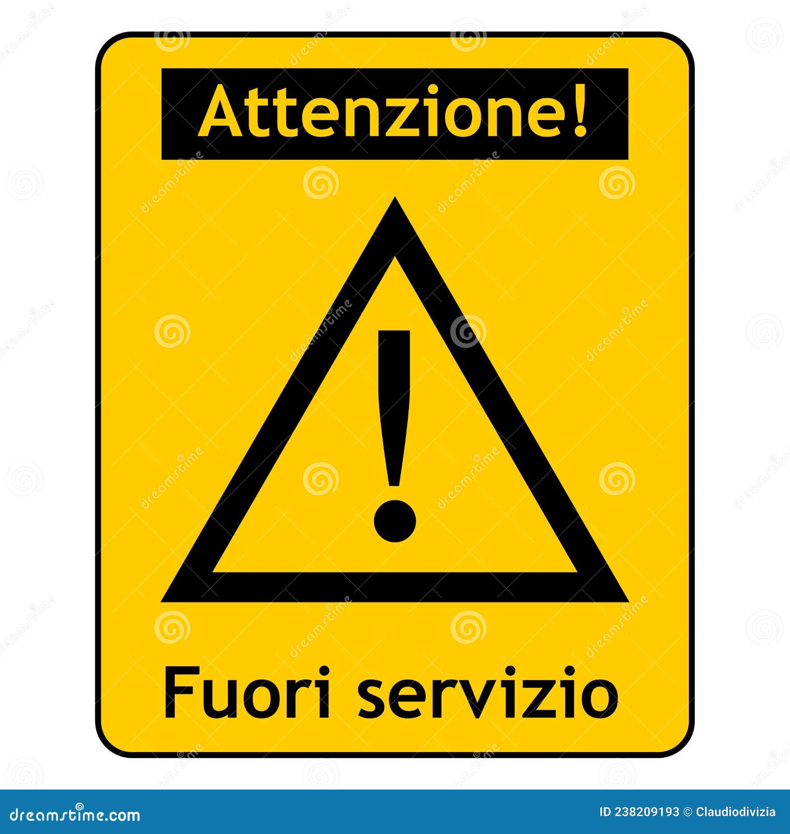 out of service sign in italian