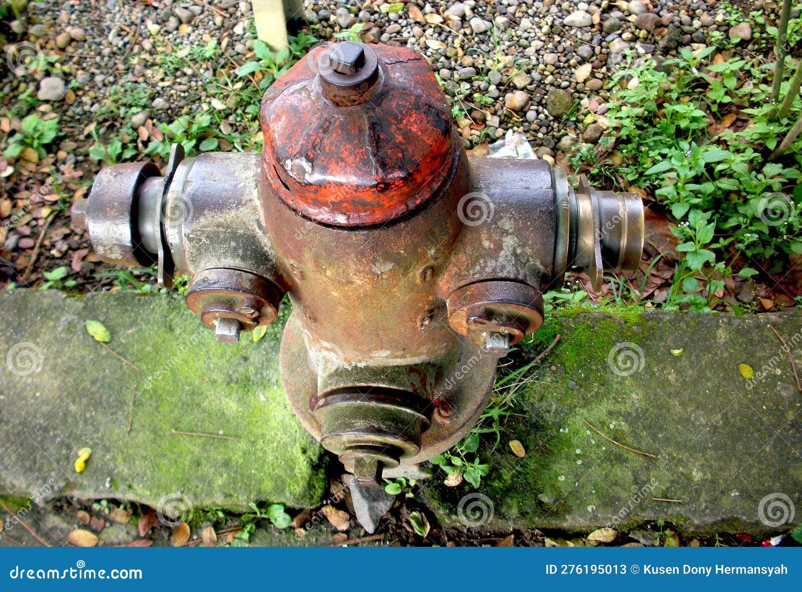 Outdated Red Hydrant on Roadside Stock Image Image of gushing, grass