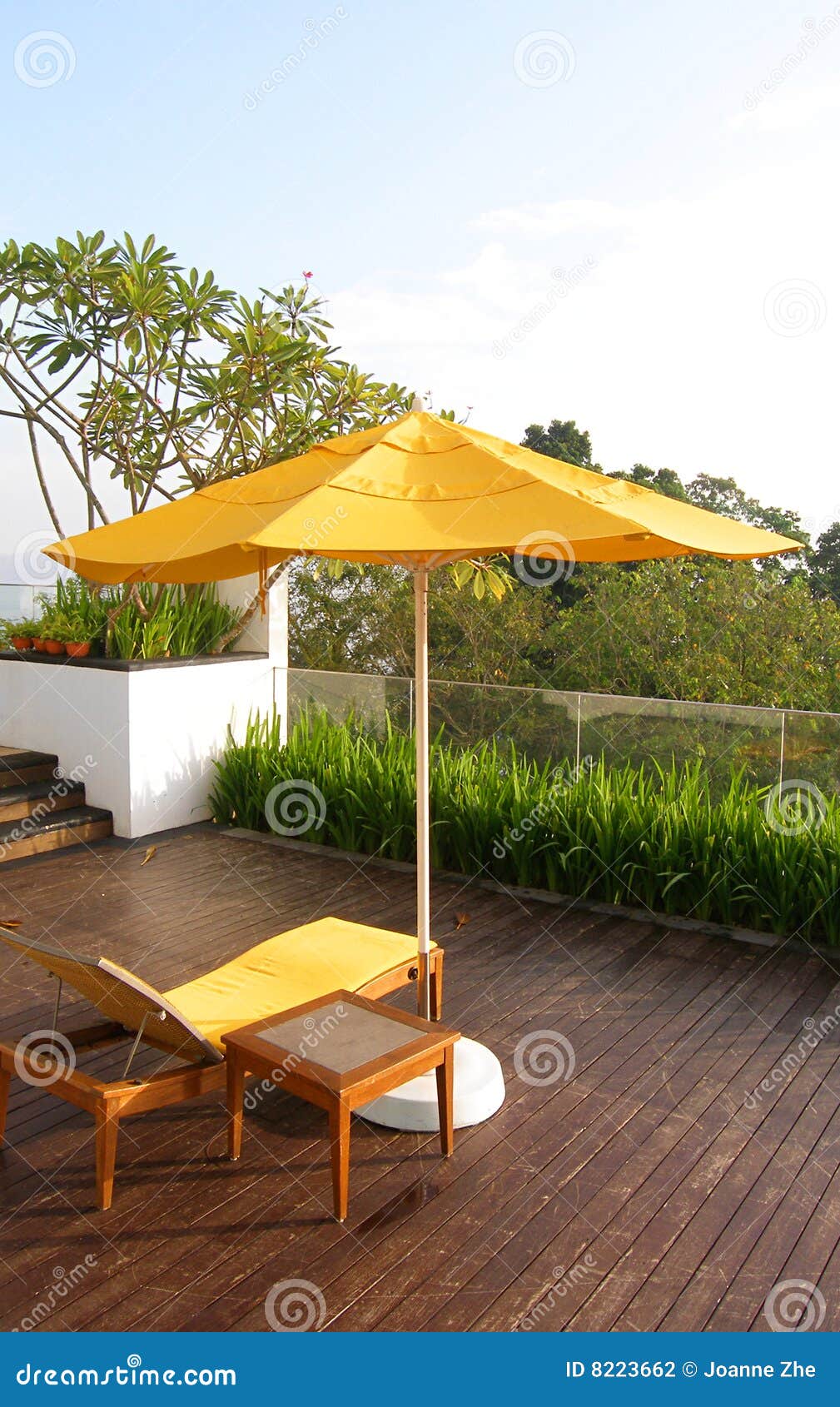 Outdoor Balcony Patio In Wood Stock Photo Image Of Highrise