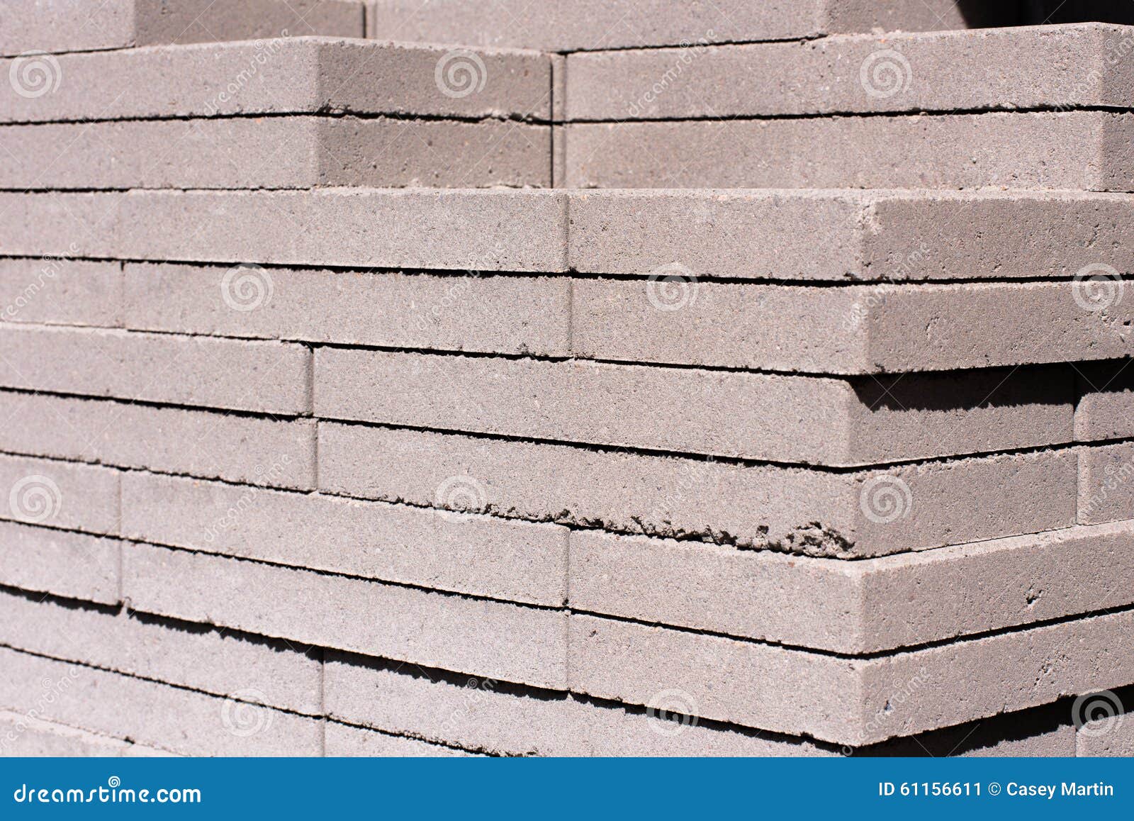 outdoor building materials: stacked concrete masonry