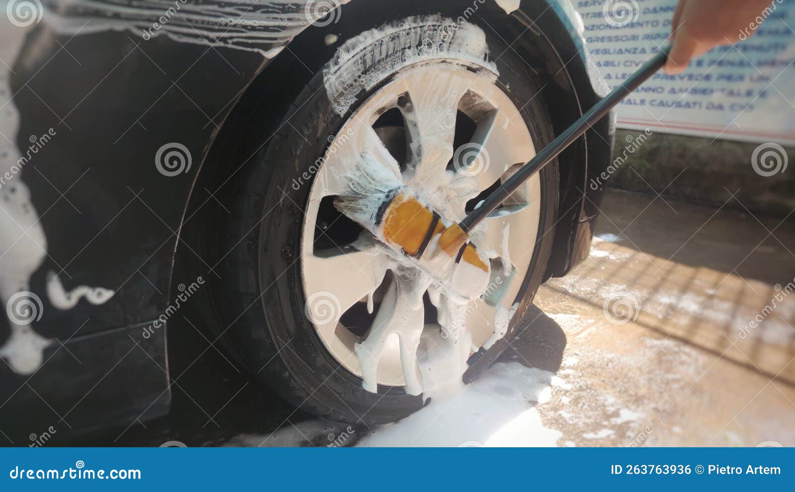 Outdoor Car Wash with Foam Soap, Car Wash Stock Photo Image of