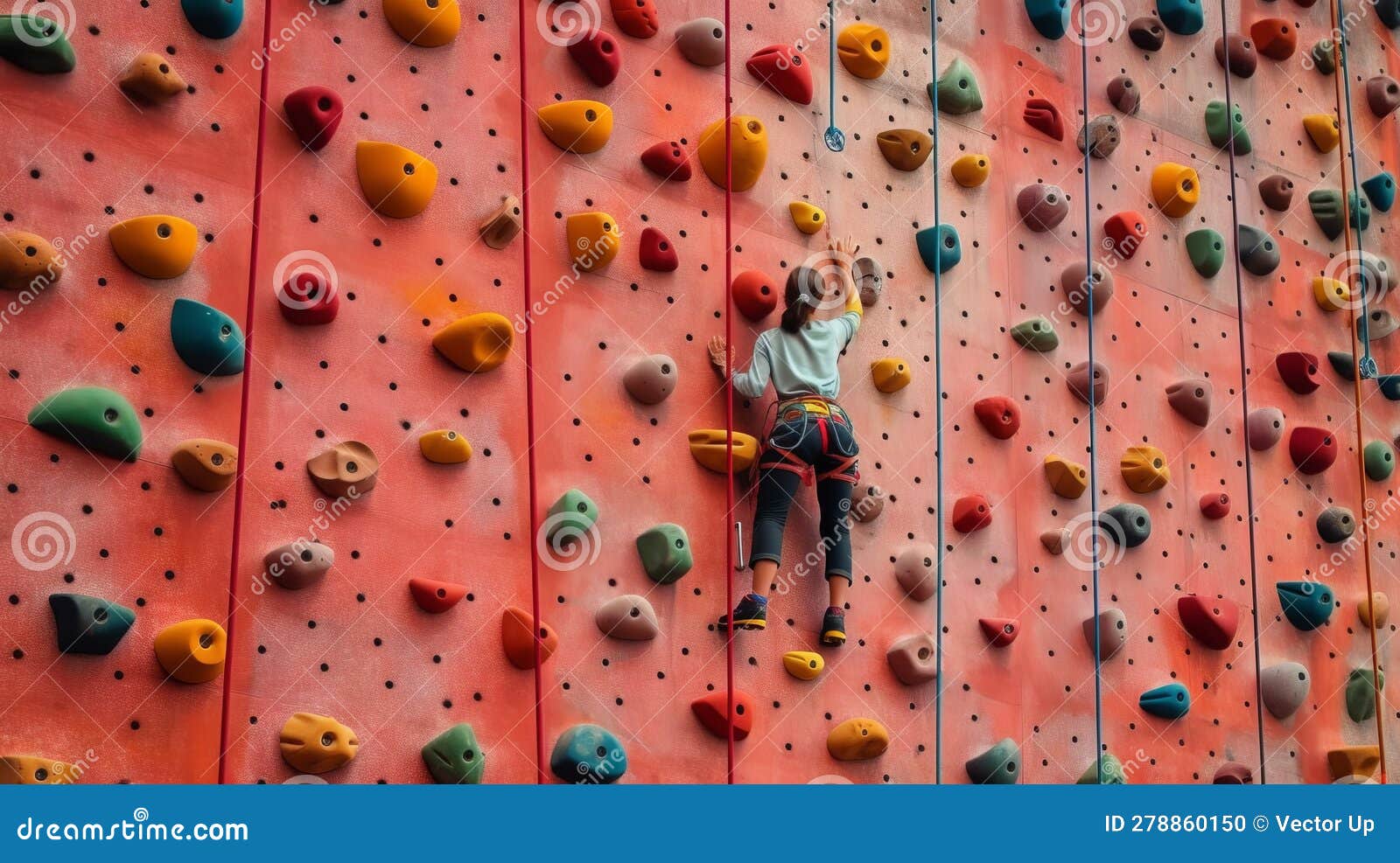 Outdoor Climbing Wall. Generative AI Stock Illustration Illustration
