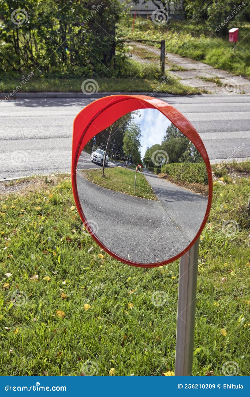 Outdoor Convex Safety Mirror Stock Image Image of sign, city 256210209