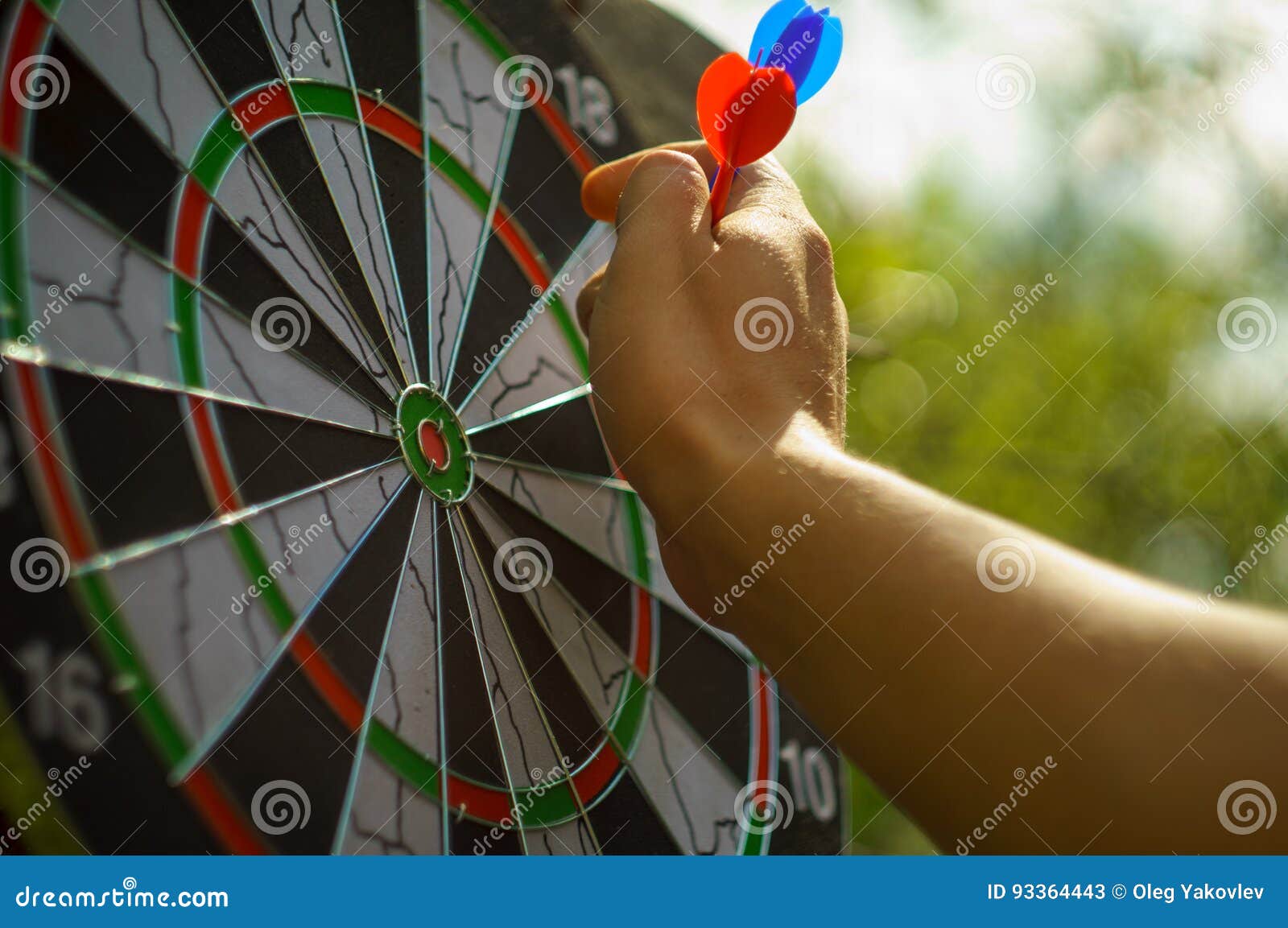 Outdoor Darts Game with Man Hand Stock Image Image of goals, goal