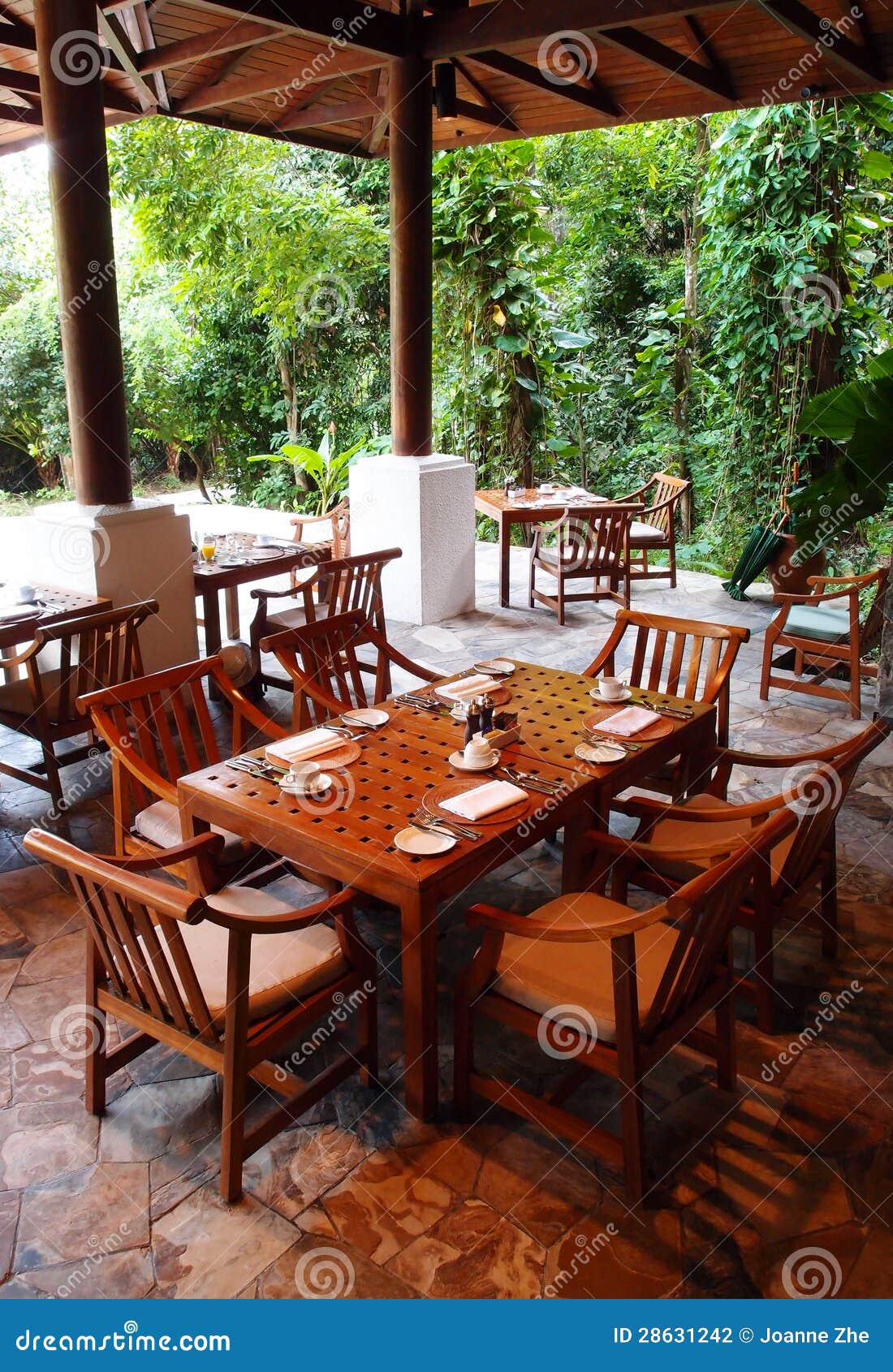 Outdoor Dining Restaurant, Nature Surroundings Stock ...