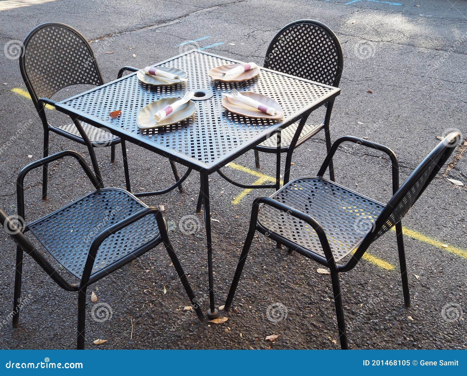 Outdoor dining in town. stock image. Image of metal 201468105
