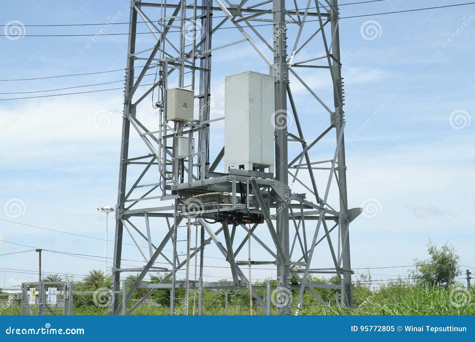 Outdoor Electric Control Box Stock Image Image of pole, line 95772805