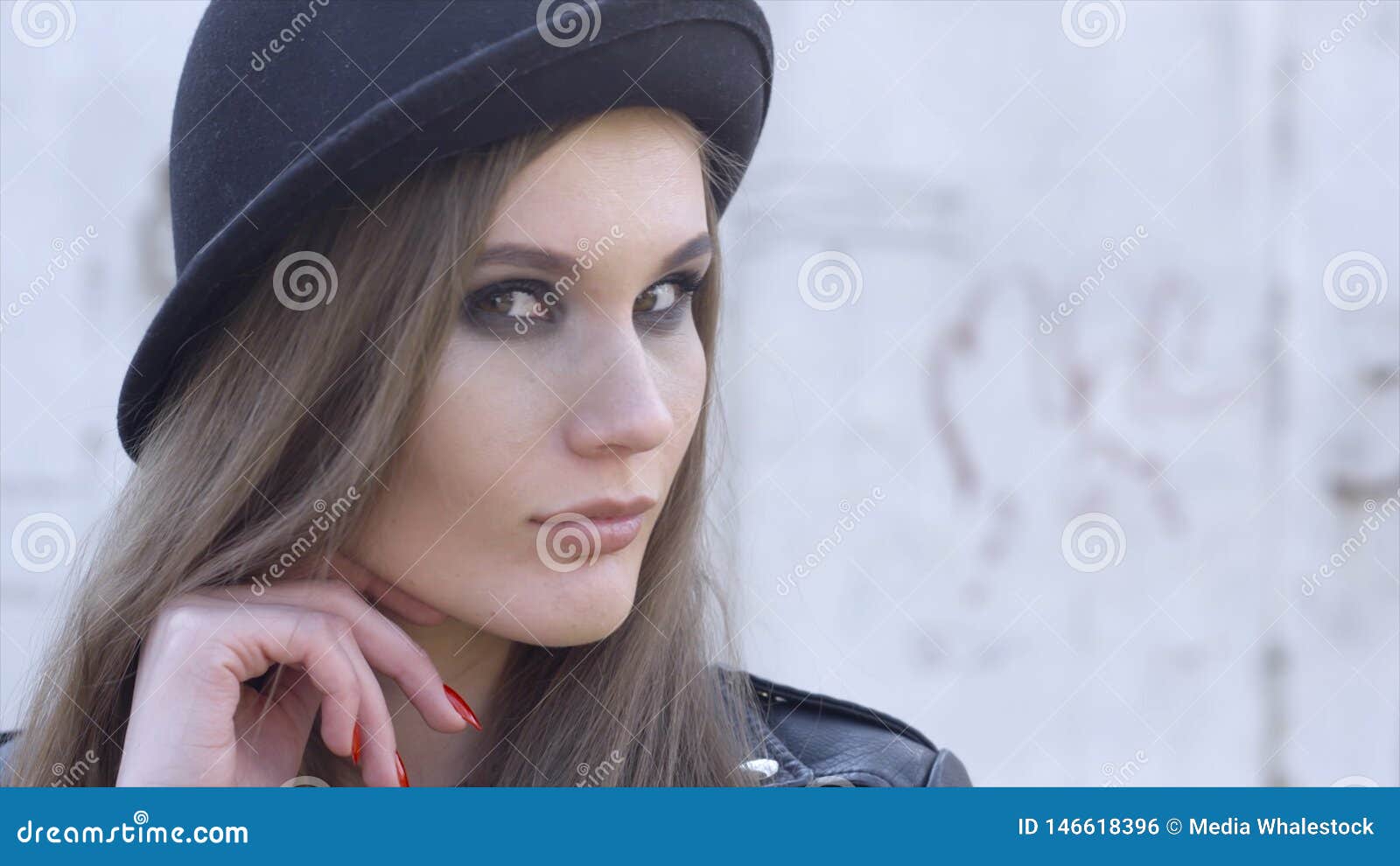 Outdoor Fashion Portrait of Stylish Young Woman Having Fun, Emotional ...