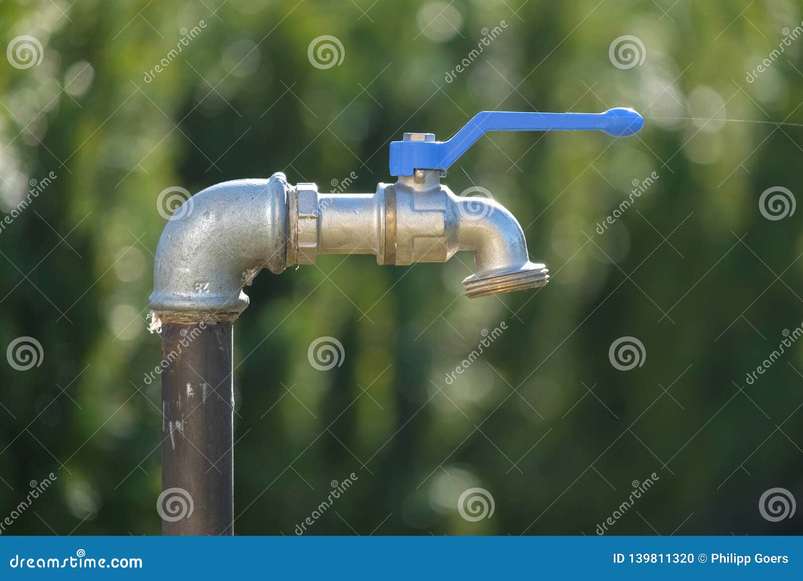 An Outdoor Faucet In The Garden Stock Photo Image Of Water