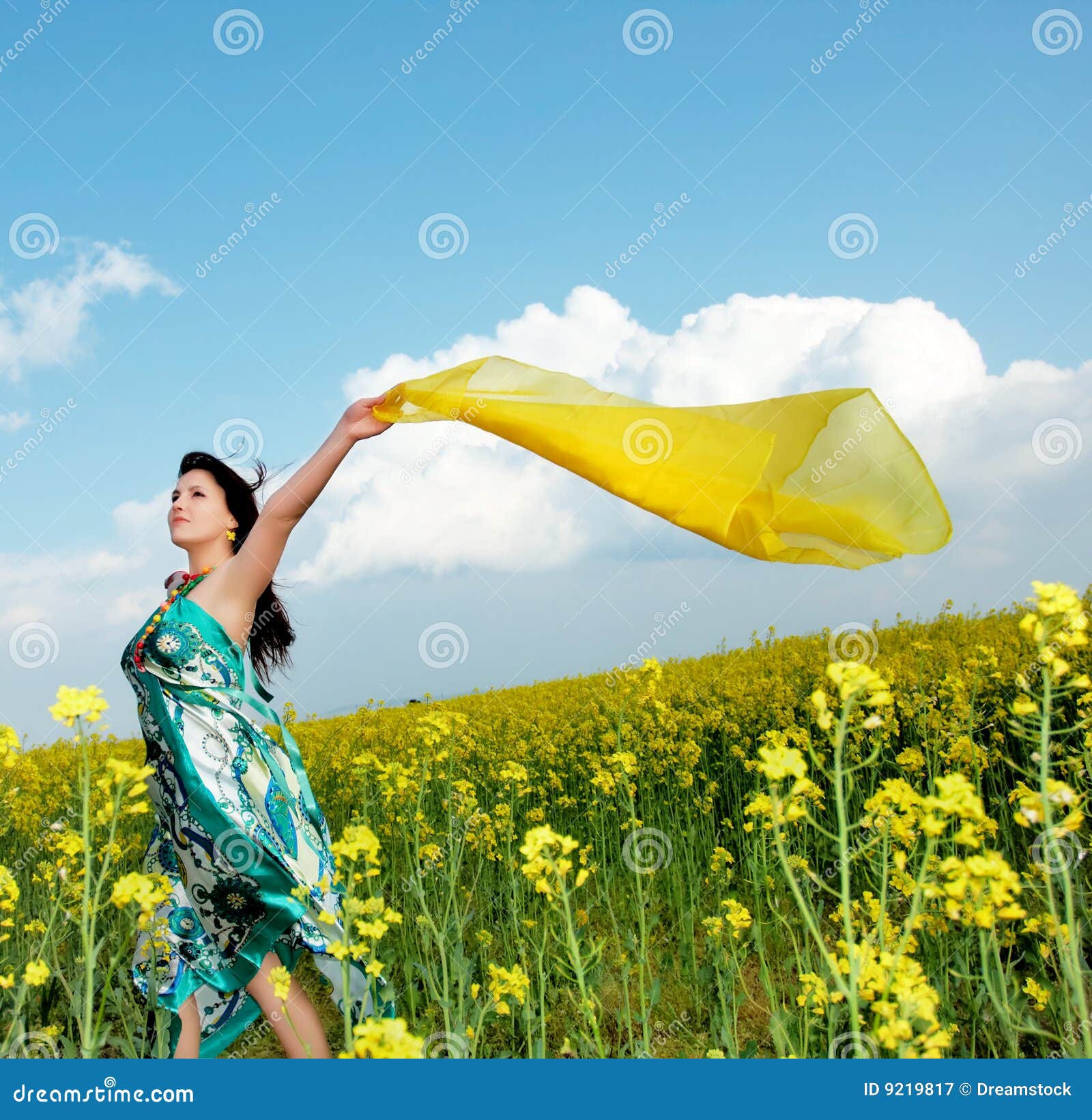 Outdoor freedom stock image. Image of girl, rapeseed, adult 9219817