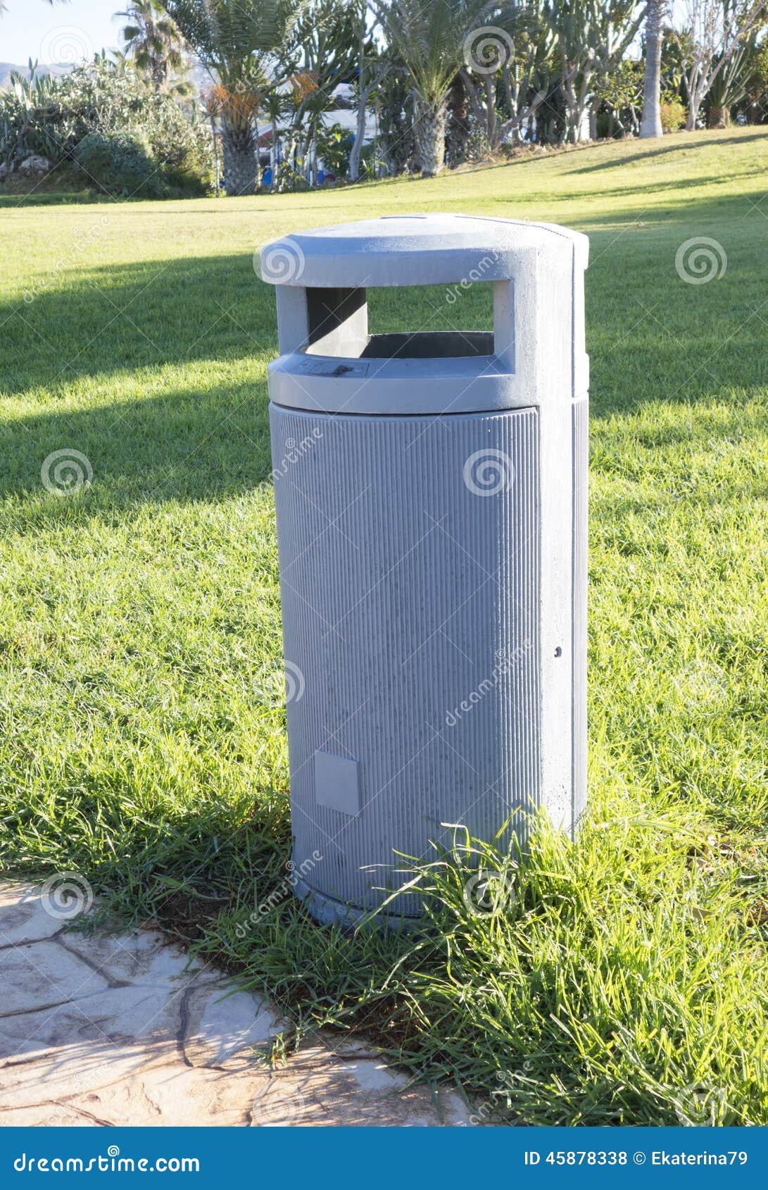 Outdoor Garbage Can stock photo. Image of empty, gray 45878338
