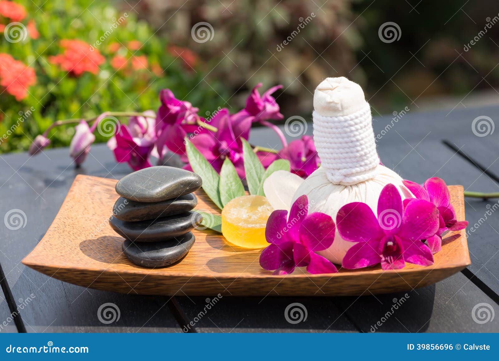 Outdoor Herbal Spa Massage stock photo. Image of beauty 39856696