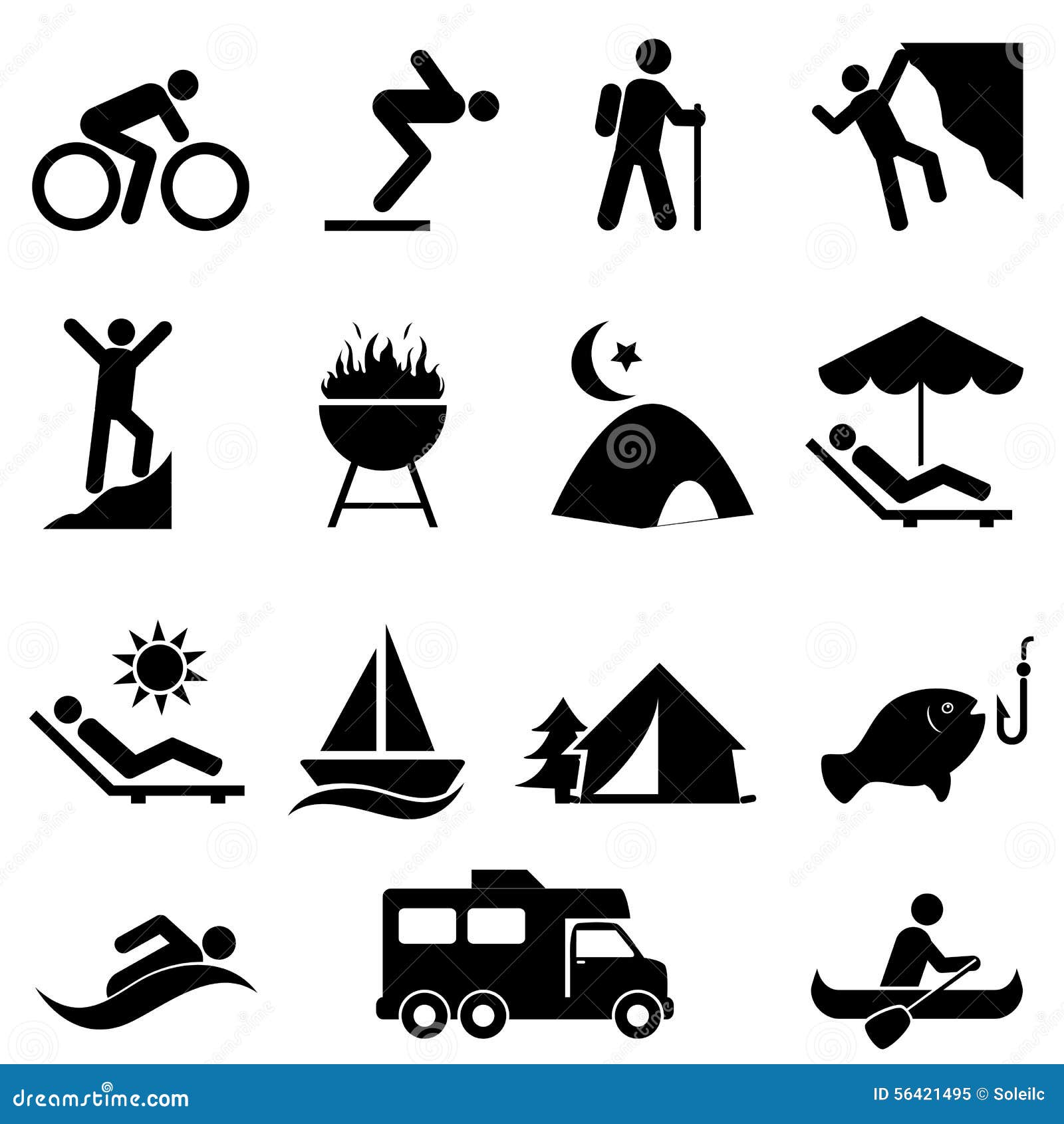 outdoor leisure and recreation icons