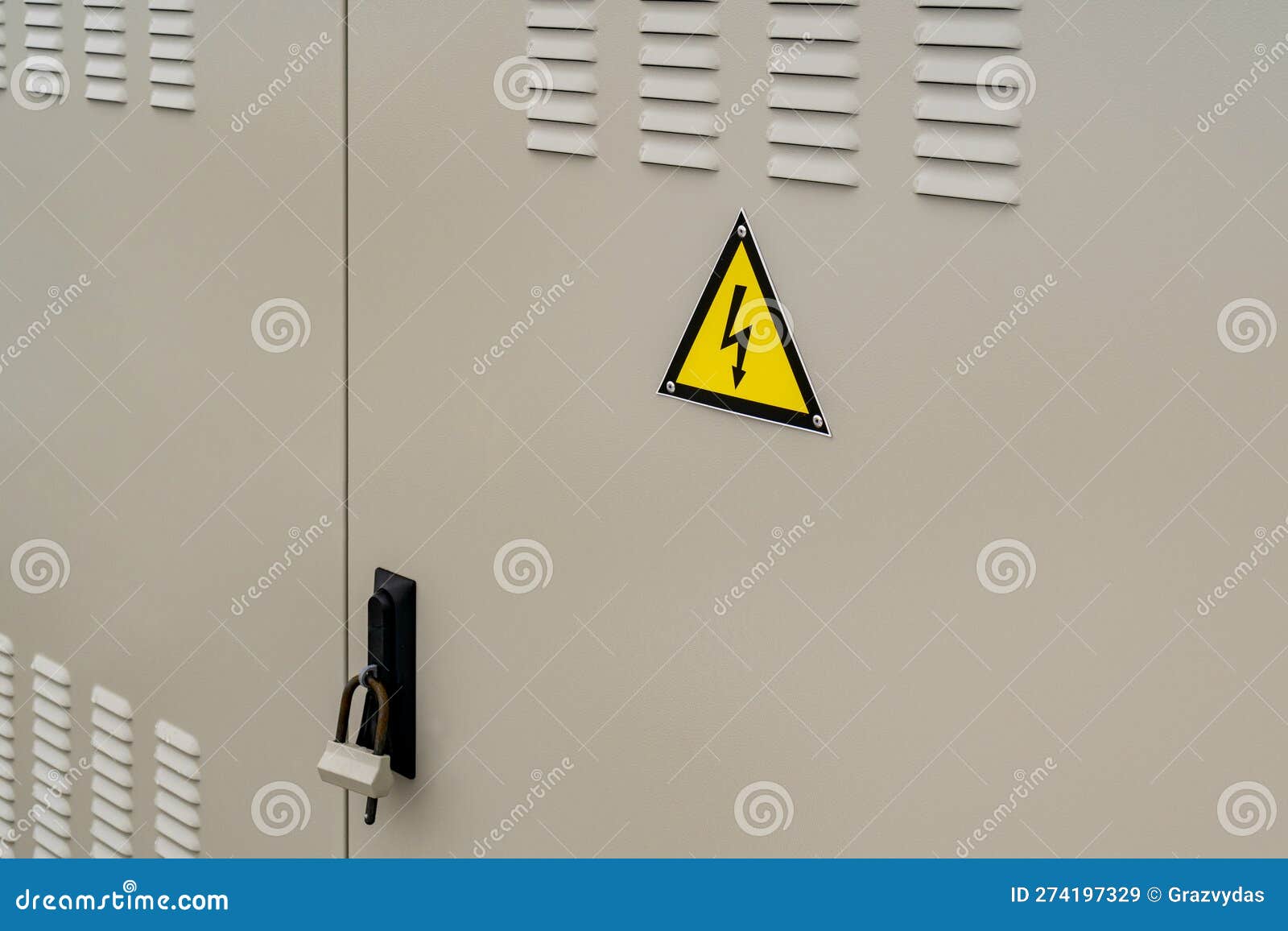 Outdoor Locked Electric Doors As a Background Stock Image