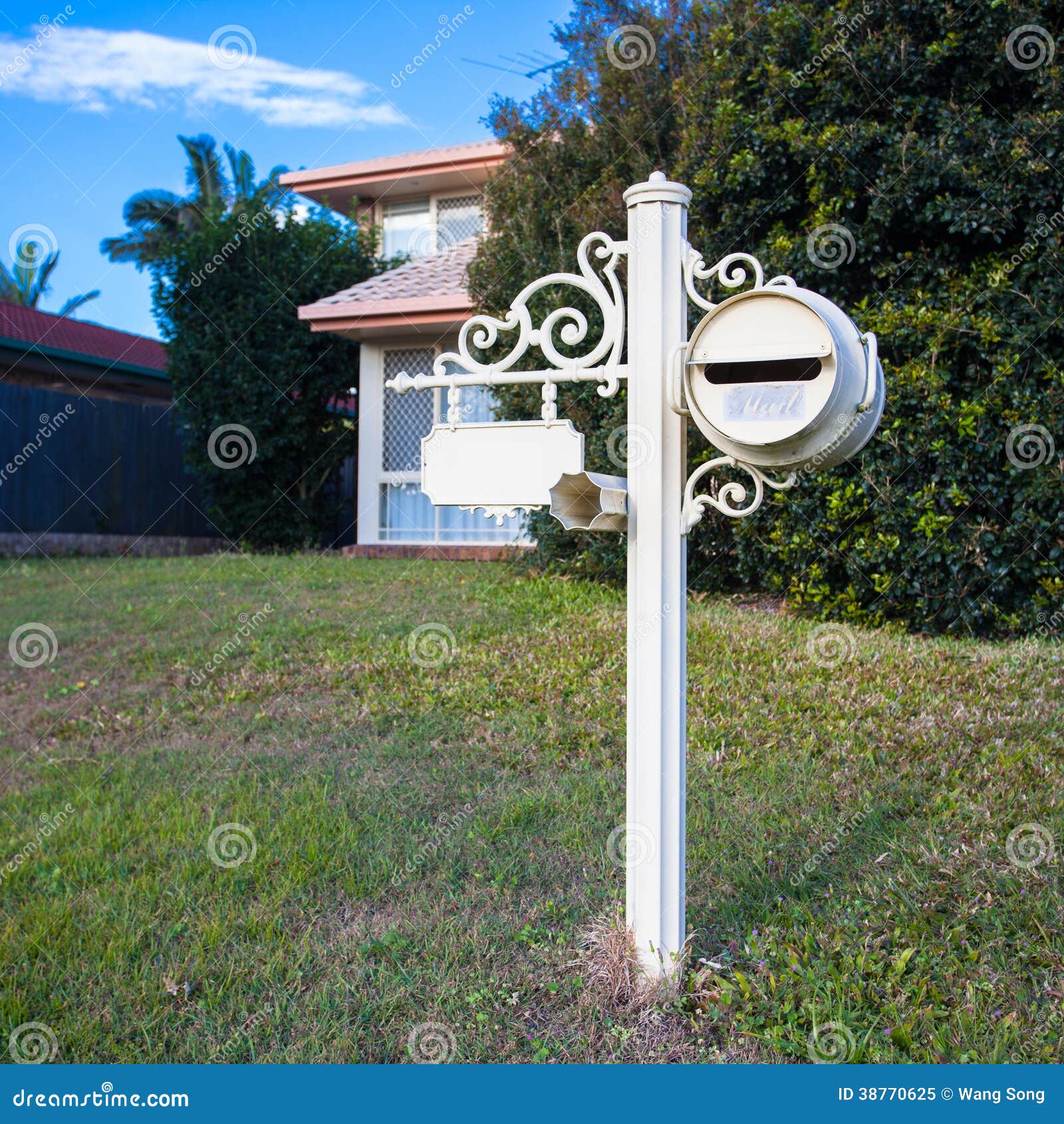 Outdoor Mailbox stock image. Image of blue, post, mailbox 38770625
