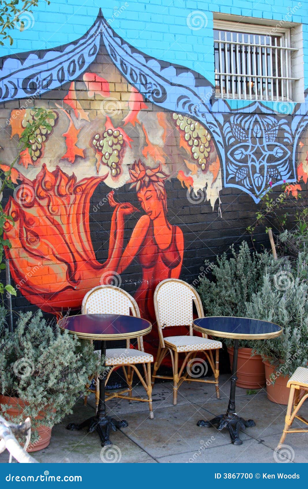 Outdoor mural and patio stock photo. Image of mural, artwork 3867700